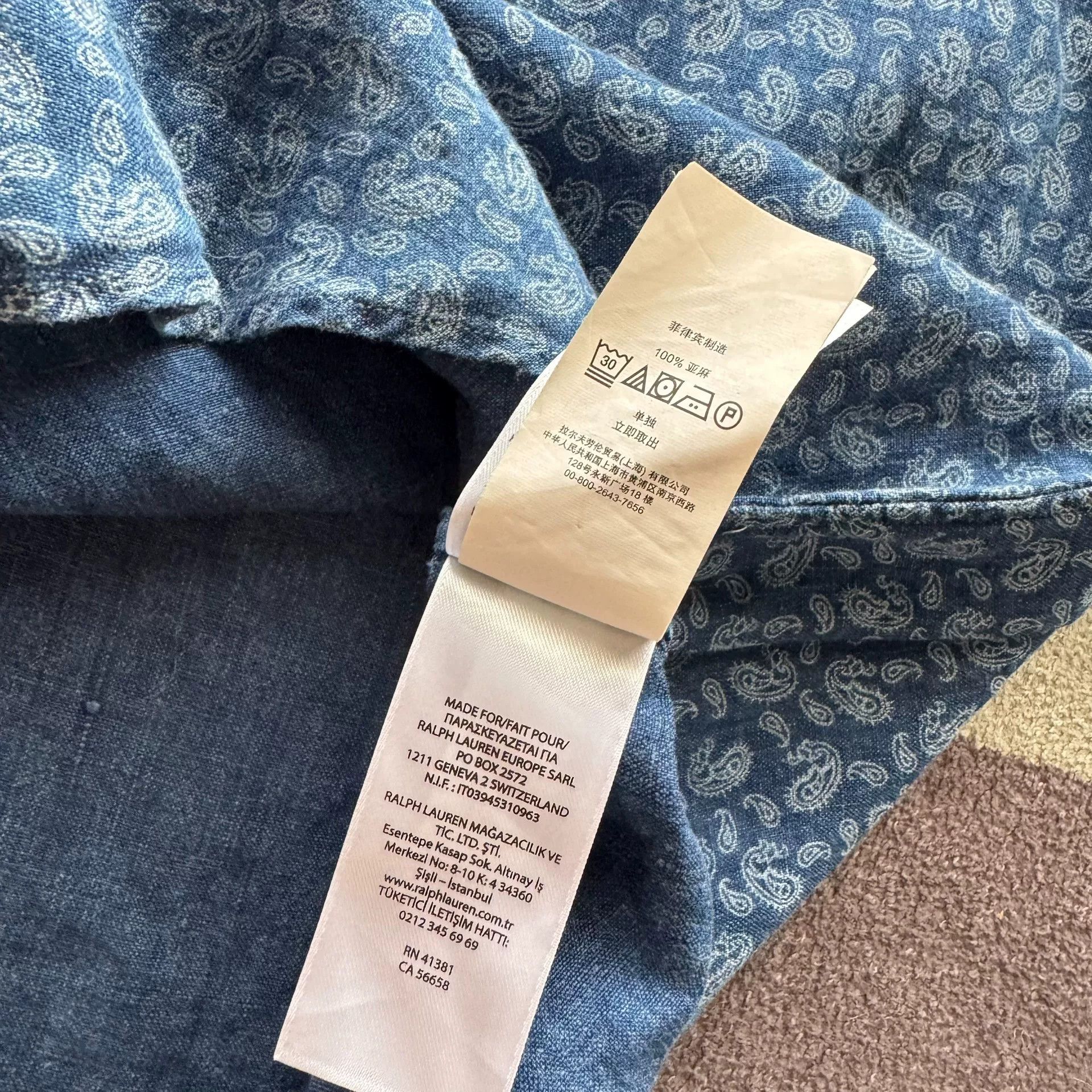 Ralph Lauren Blue Dyed Linen Shirt