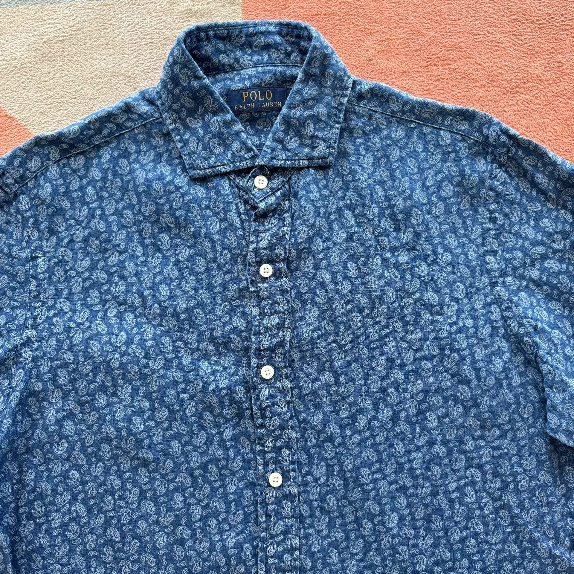 Ralph Lauren Blue Dyed Linen Shirt