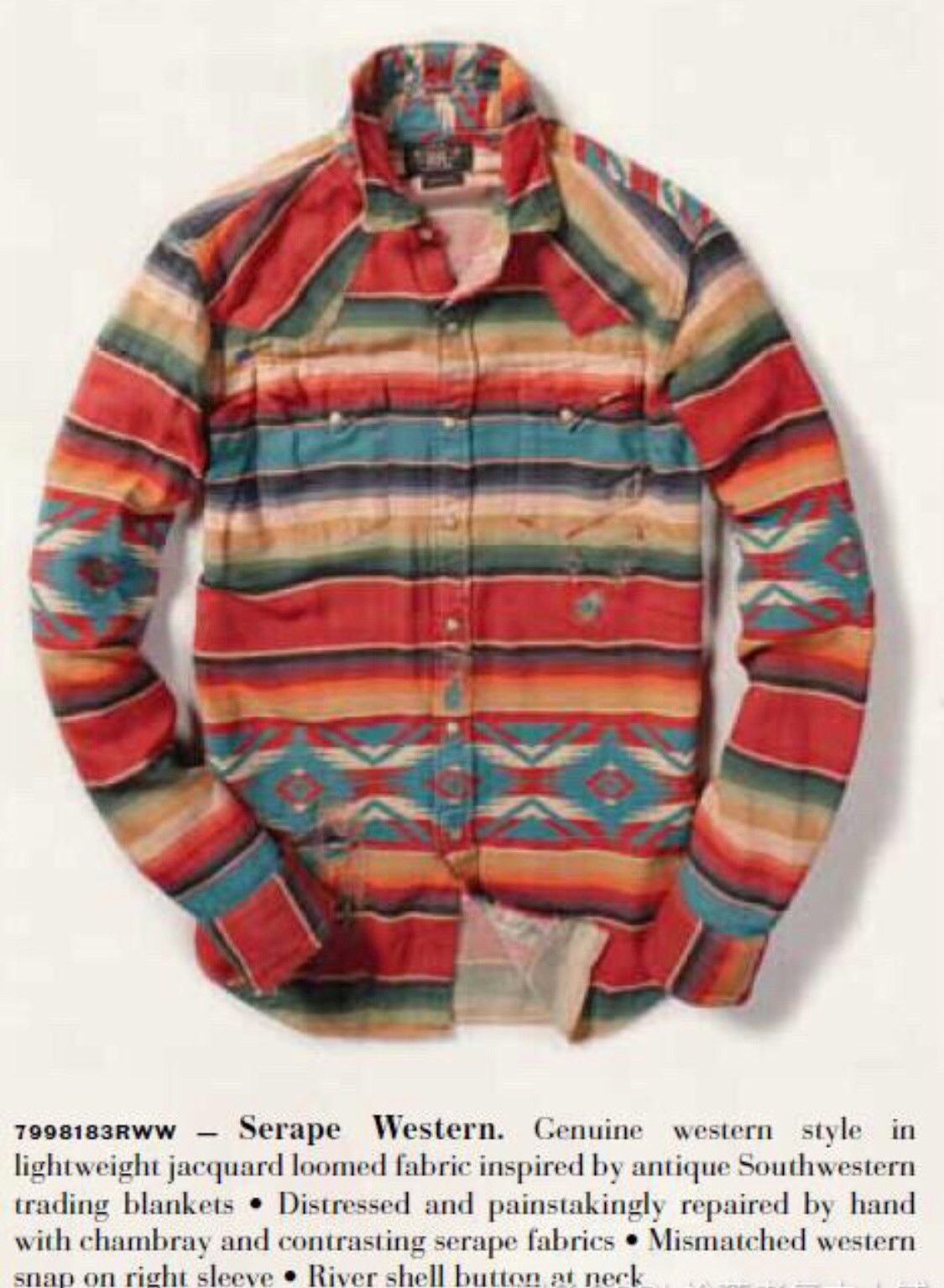 RRL Ralph Lauren RRL Double RL Southwest Shirt Size US S / EU 44-46 / 1 - 2 Thumbnail