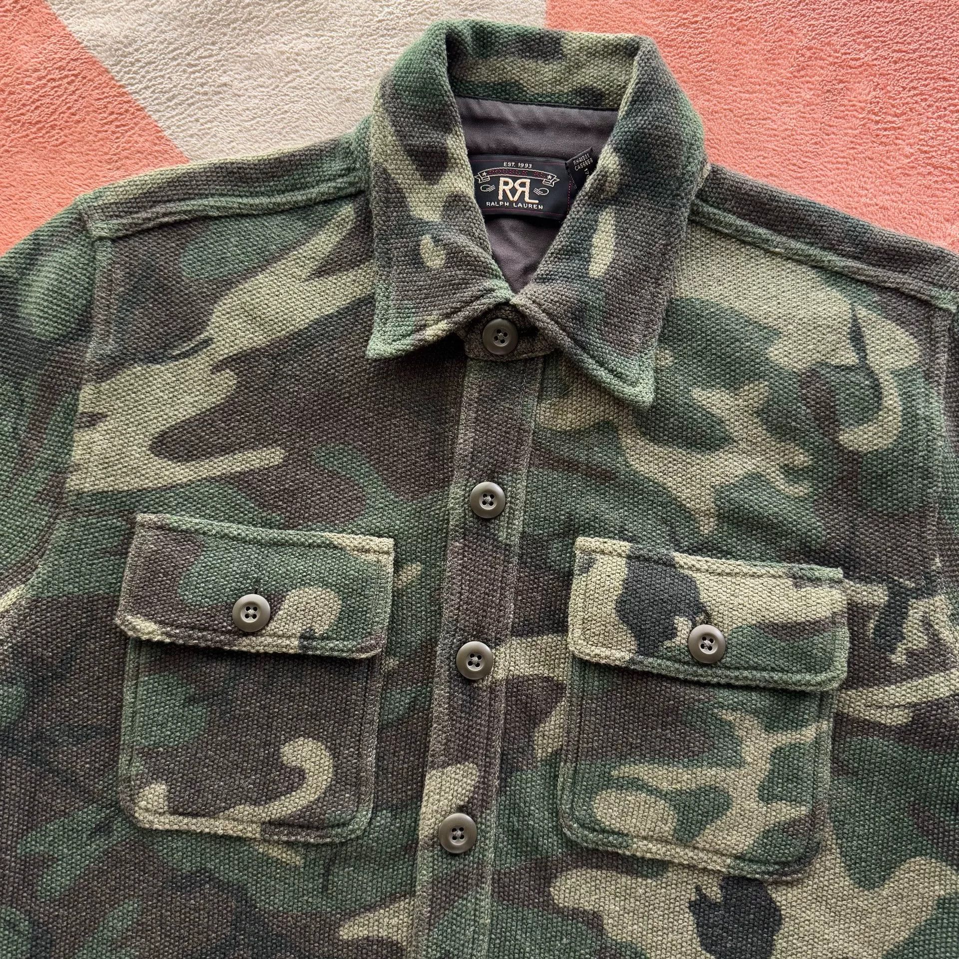 RRL Ralph Lauren Ralph Lauren Double RL Camo Knit Shirt Size US S / EU 44-46 / 1 - 3 Thumbnail