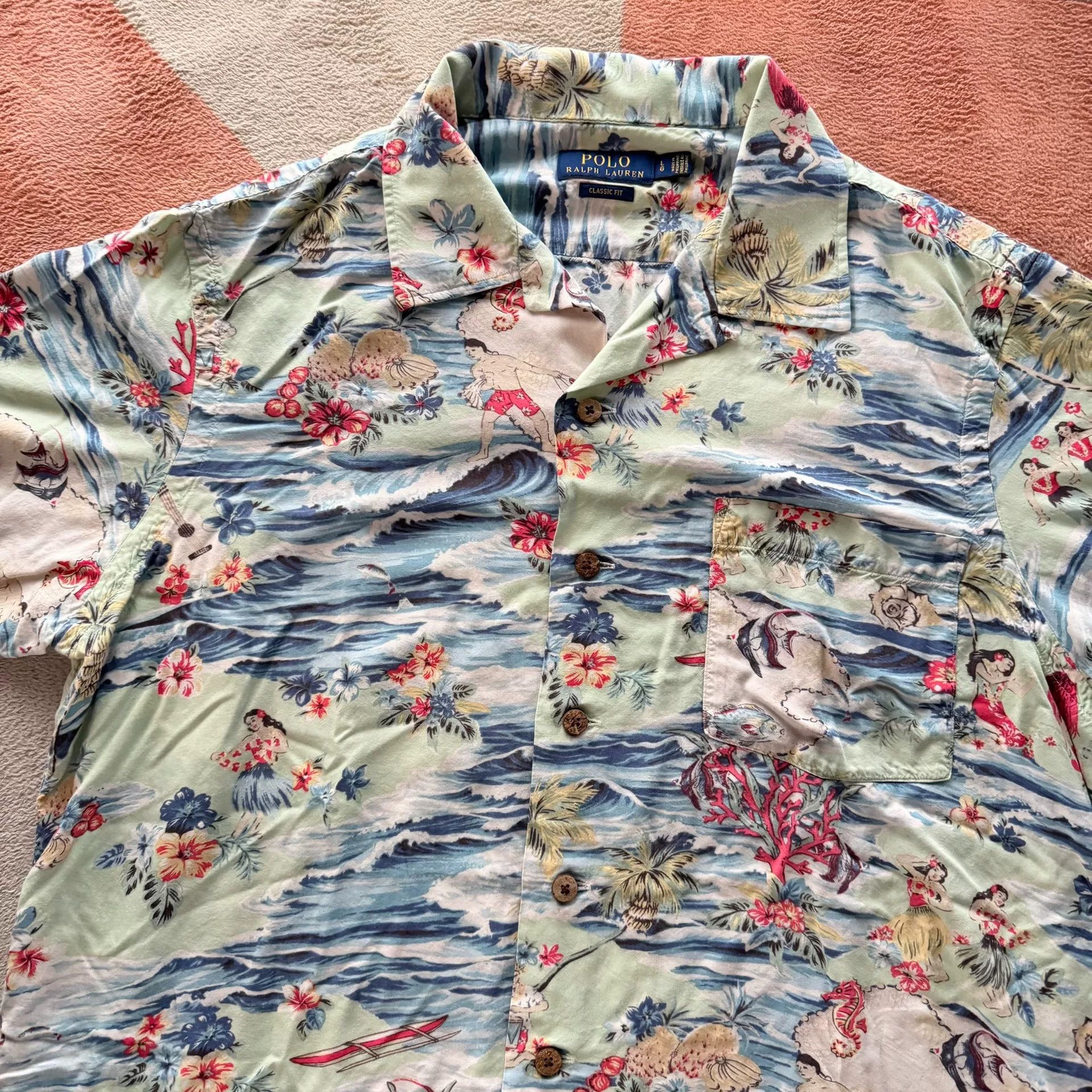 RRL Ralph Lauren Ralph Lauren Hawaiian Short Sleeve Shirt Size US L / EU 52-54 / 3 - 4 Thumbnail