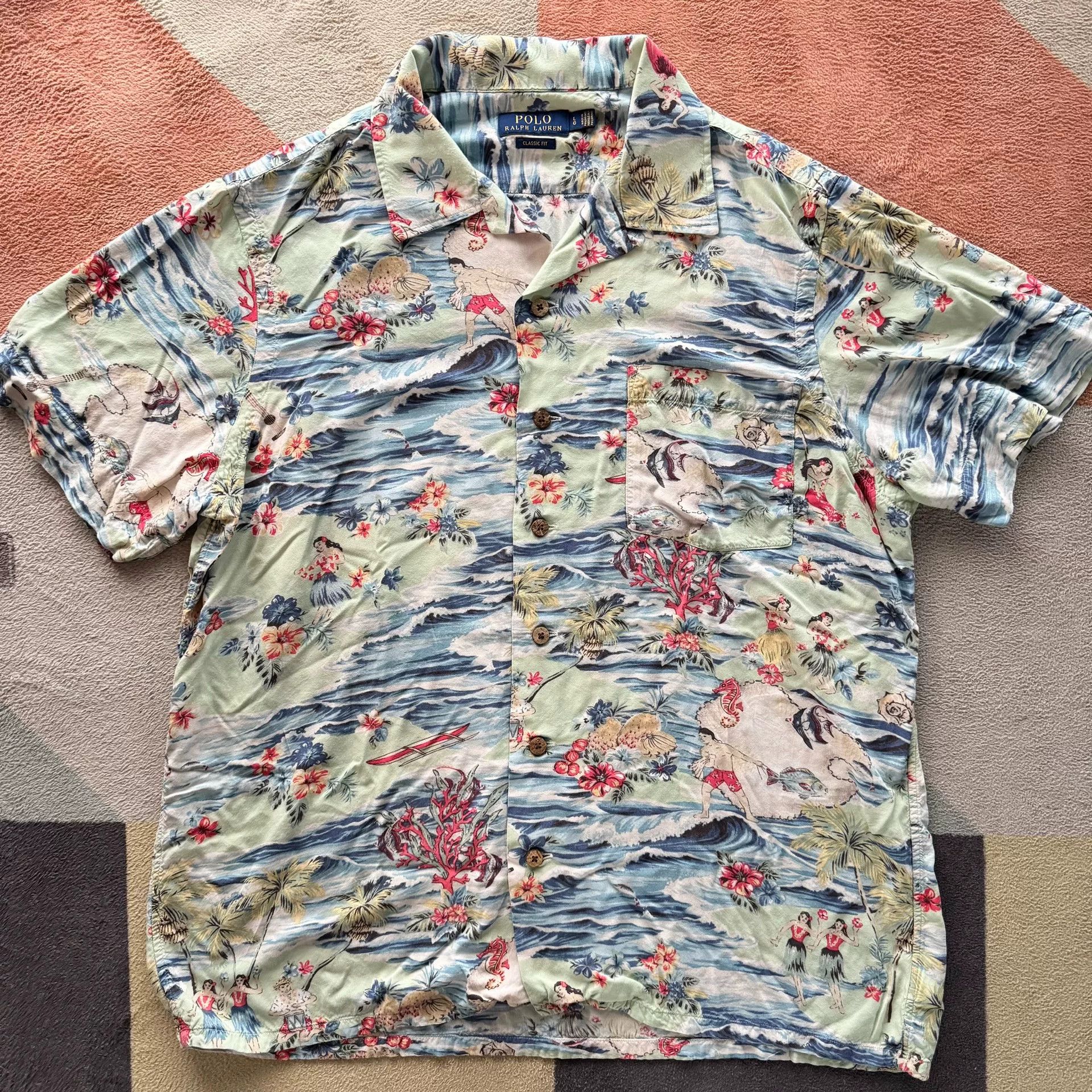 RRL Ralph Lauren Ralph Lauren Hawaiian Short Sleeve Shirt Size US L / EU 52-54 / 3 - 3 Thumbnail