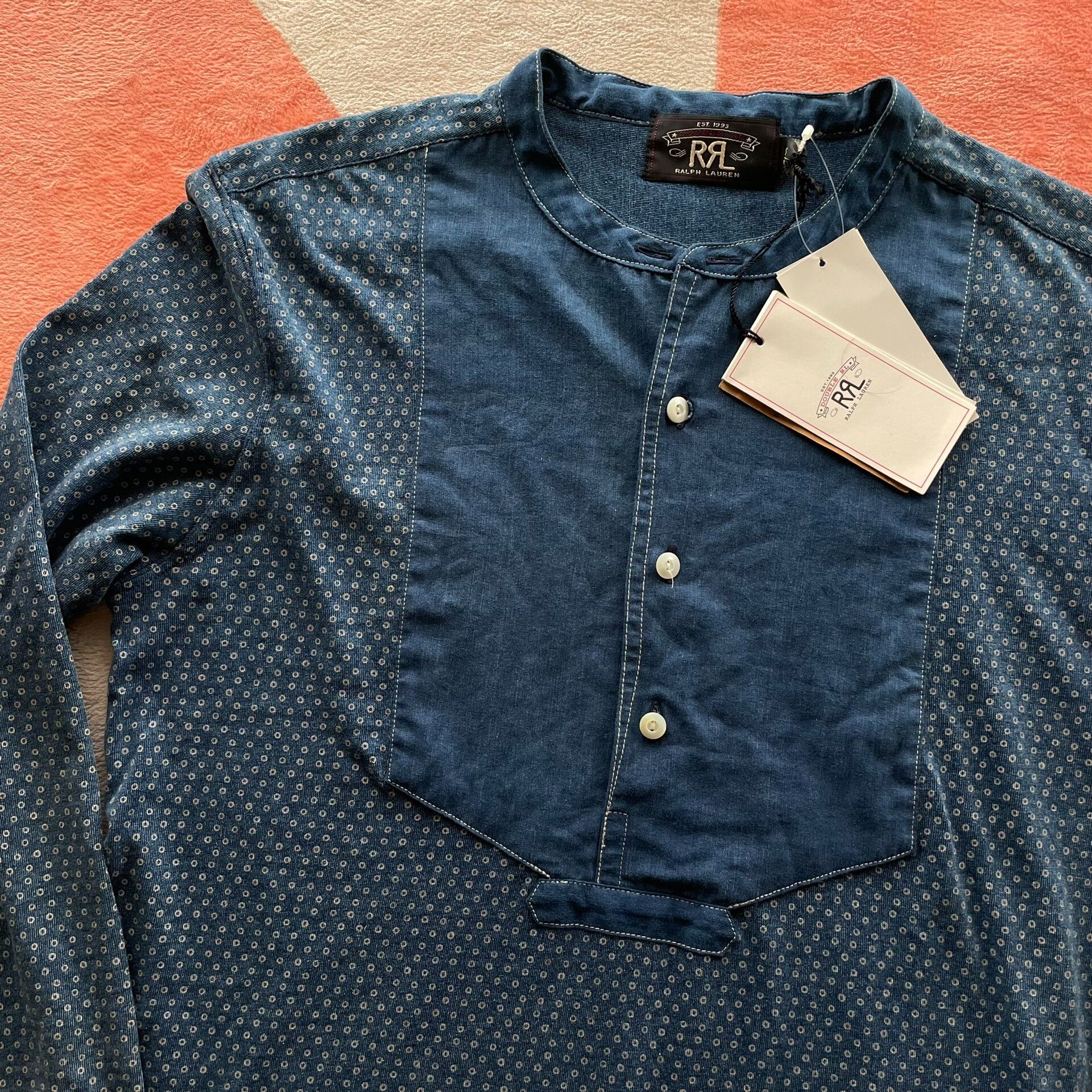 RRL Ralph Lauren RRL Ralph Lauren Polka Dot Henley Size US S / EU 44-46 / 1 - 2 Thumbnail