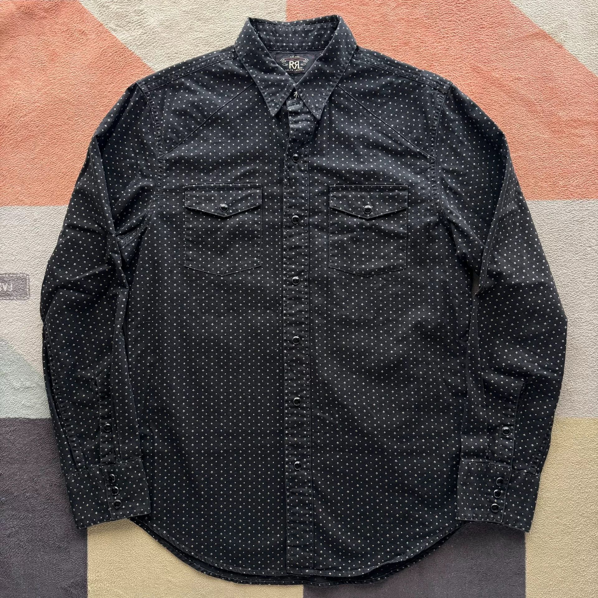 RRL Ralph Lauren RRL Black Poker Western Shirt Size US M / EU 48-50 / 2 - 2 Thumbnail