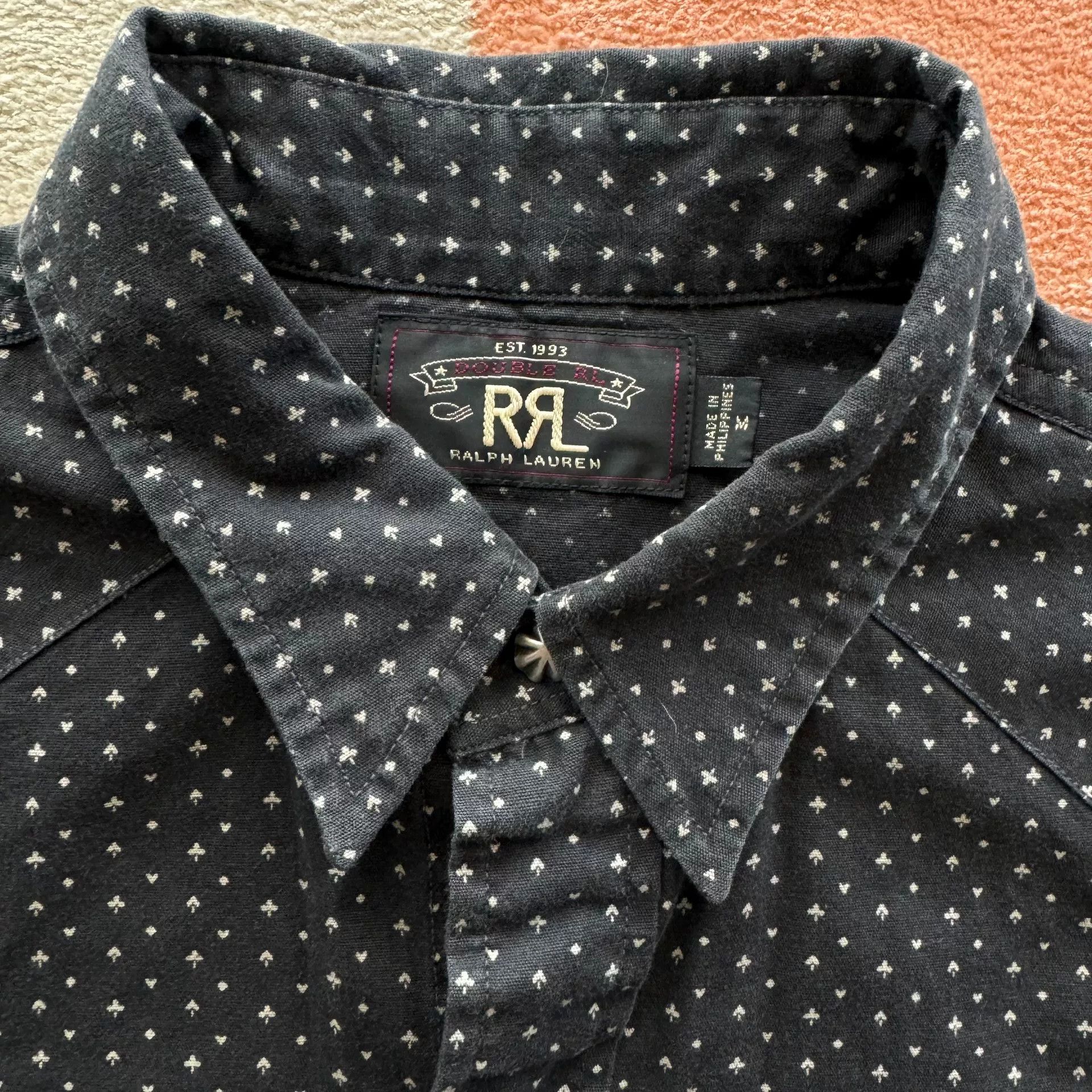 RRL Ralph Lauren RRL Black Poker Western Shirt Size US M / EU 48-50 / 2 - 3 Thumbnail