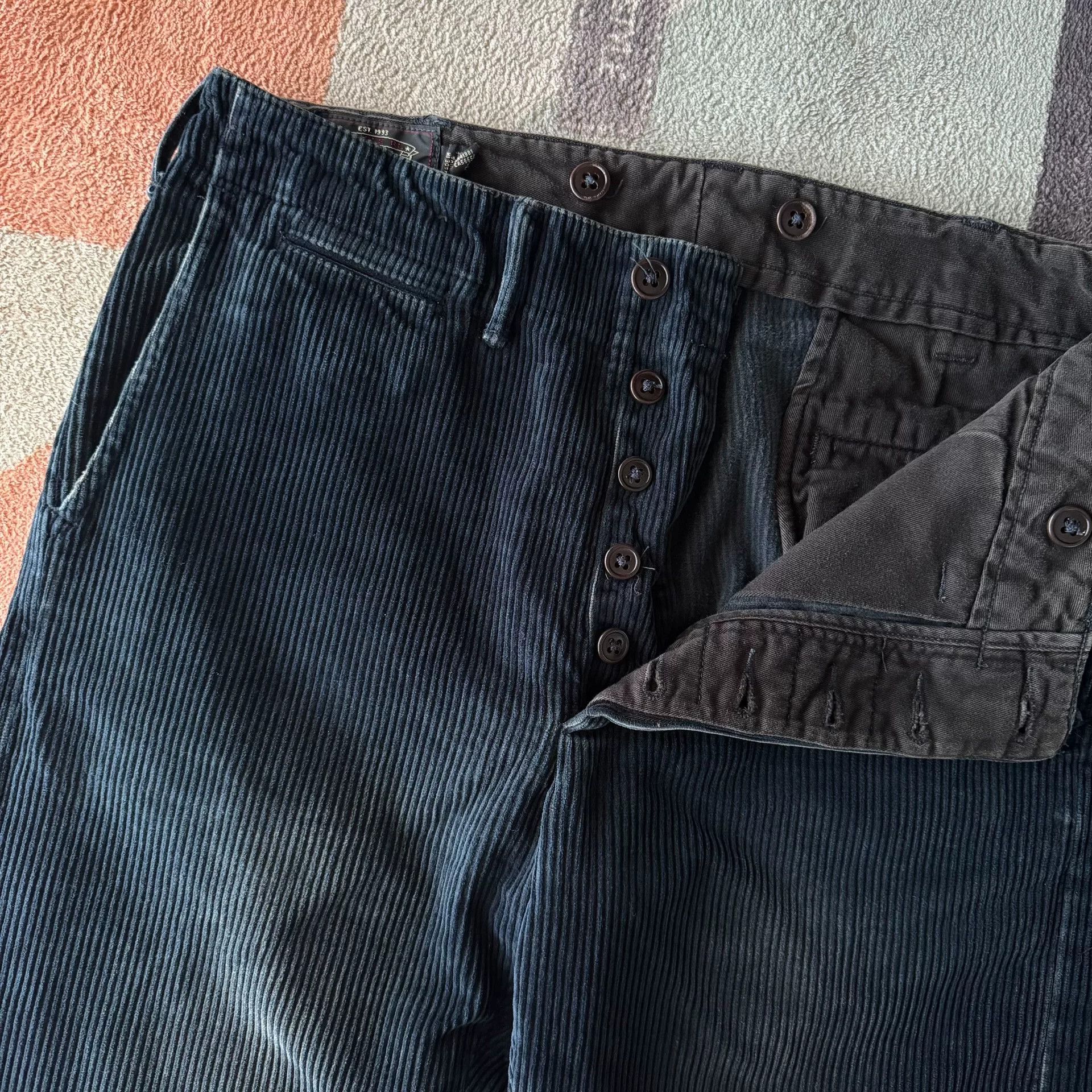RRL Ralph Lauren RRL Indigo Dyed Corduroy Pants Size US 30 / EU 46 - 4 Thumbnail