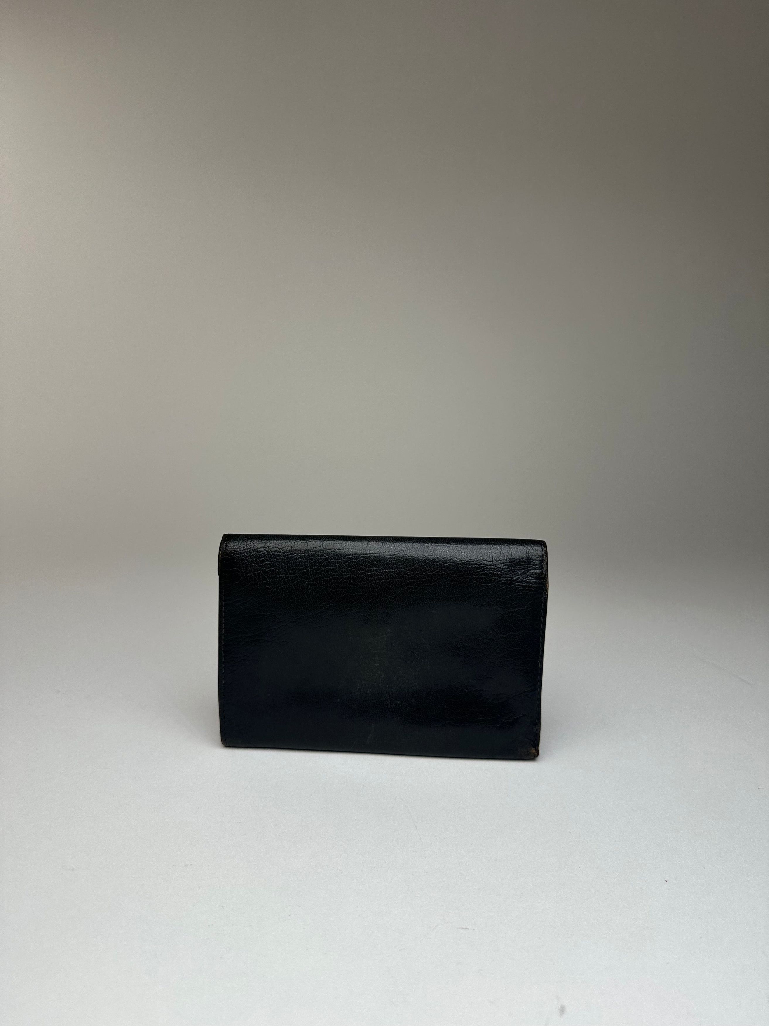 Celine Vintage Paris Triomphe Leather Wallet Black Size ONE SIZE - 11 Thumbnail