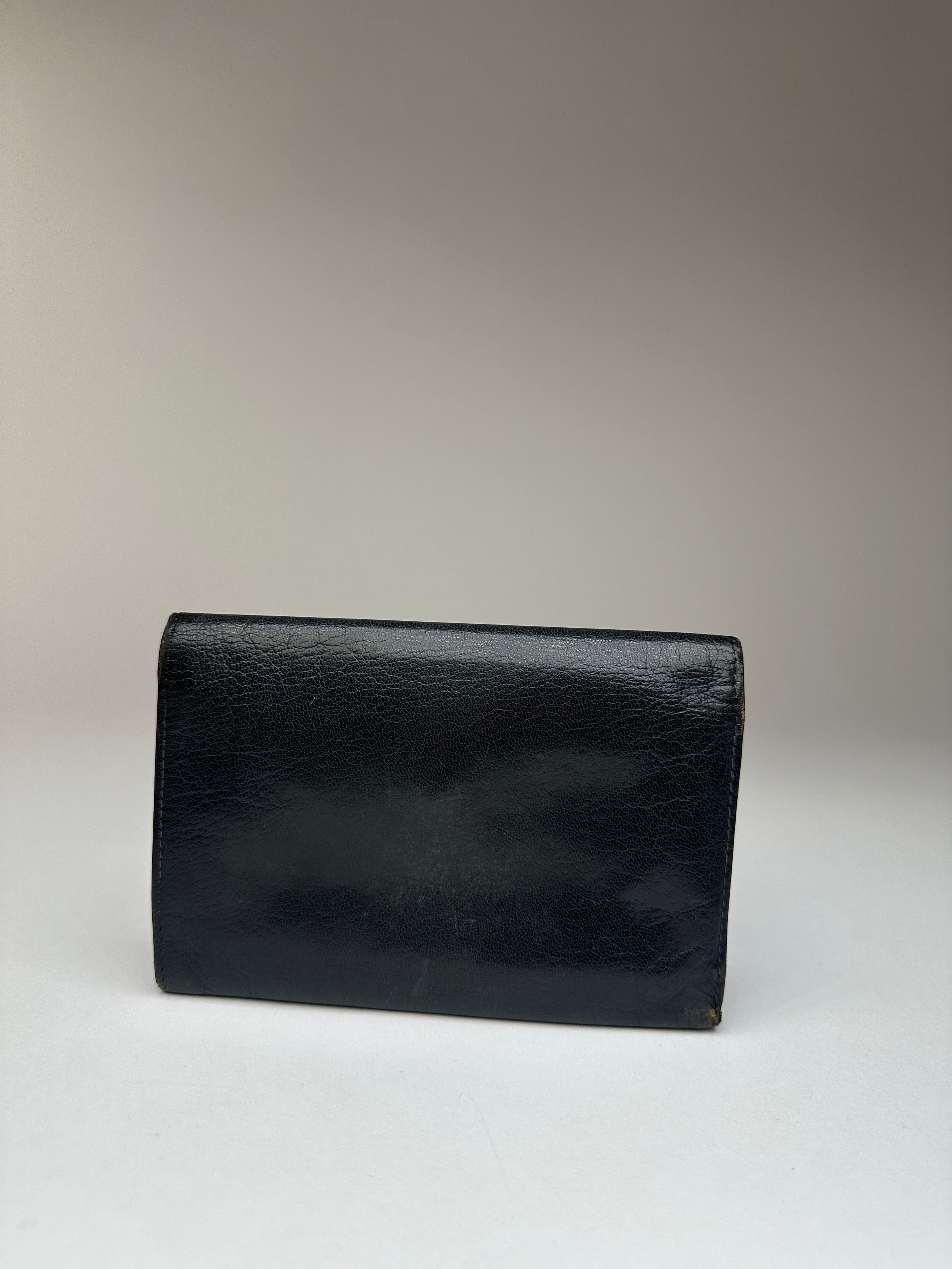 Celine Vintage Paris Triomphe Leather Wallet Black Size ONE SIZE - 2 Thumbnail