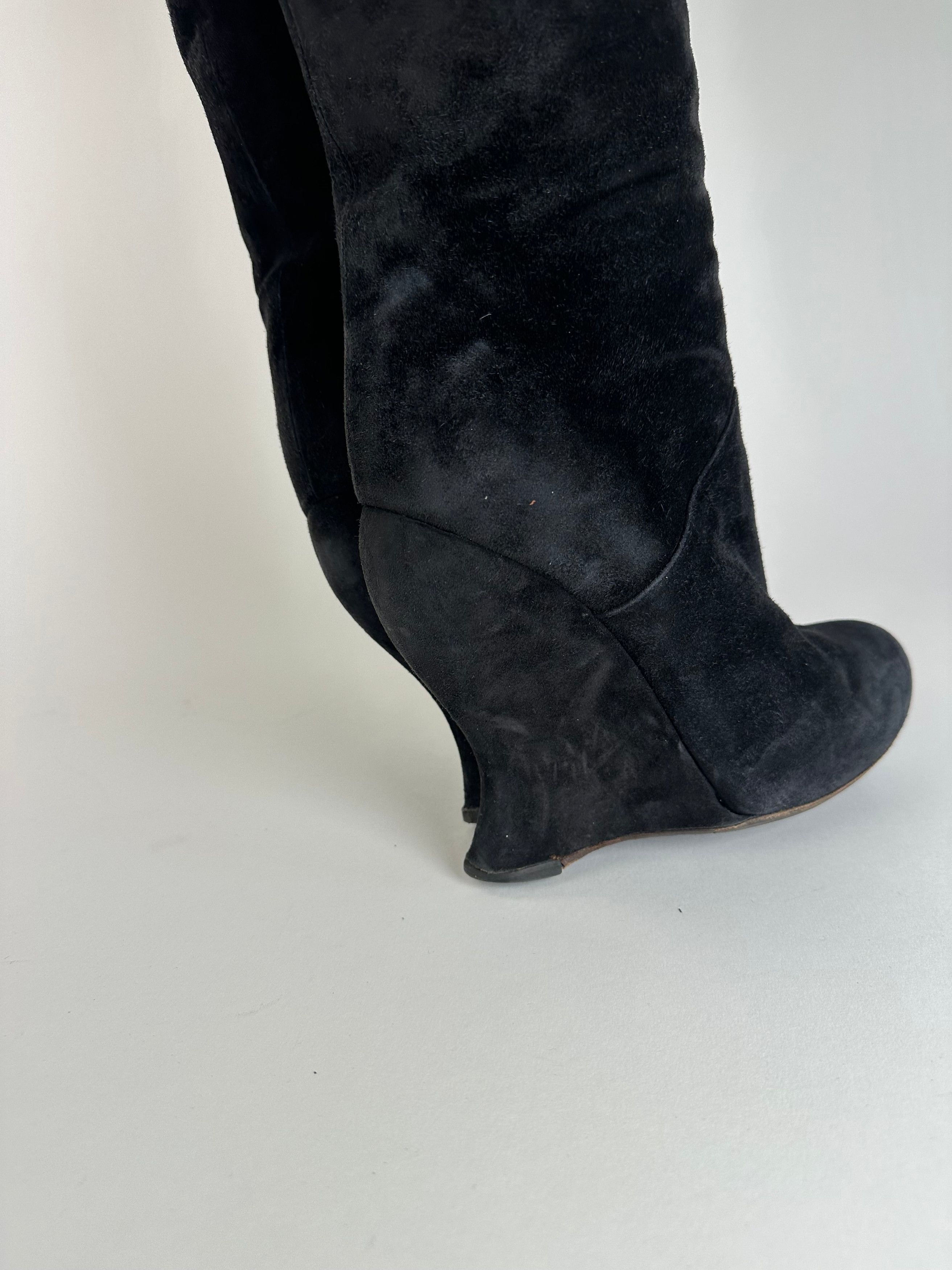 Bottega Veneta Vintage Suede Boots Black EU37,5 Size US 6.5 / IT 36.5 - 7 Thumbnail