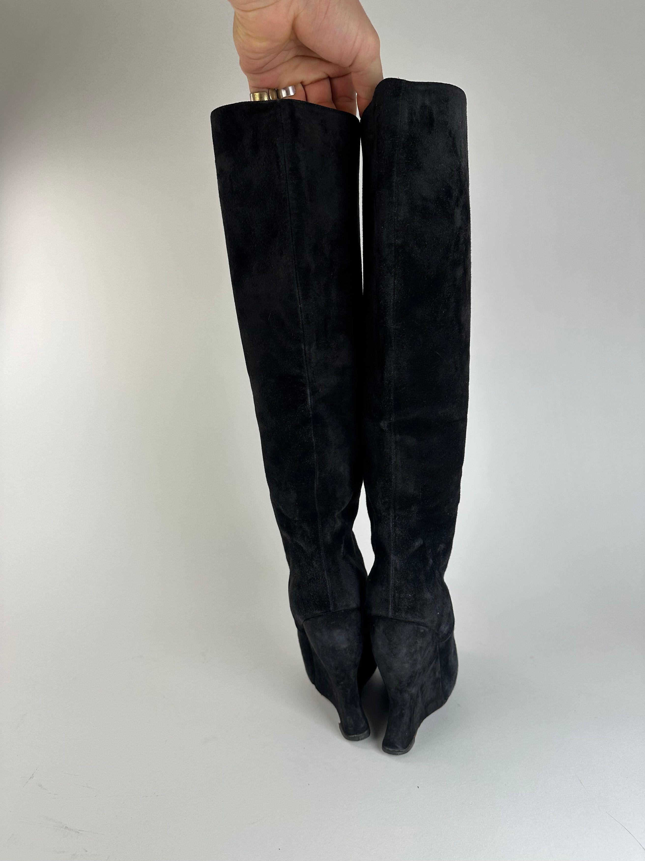 Bottega Veneta Vintage Suede Boots Black EU37,5 Size US 6.5 / IT 36.5 - 8 Thumbnail