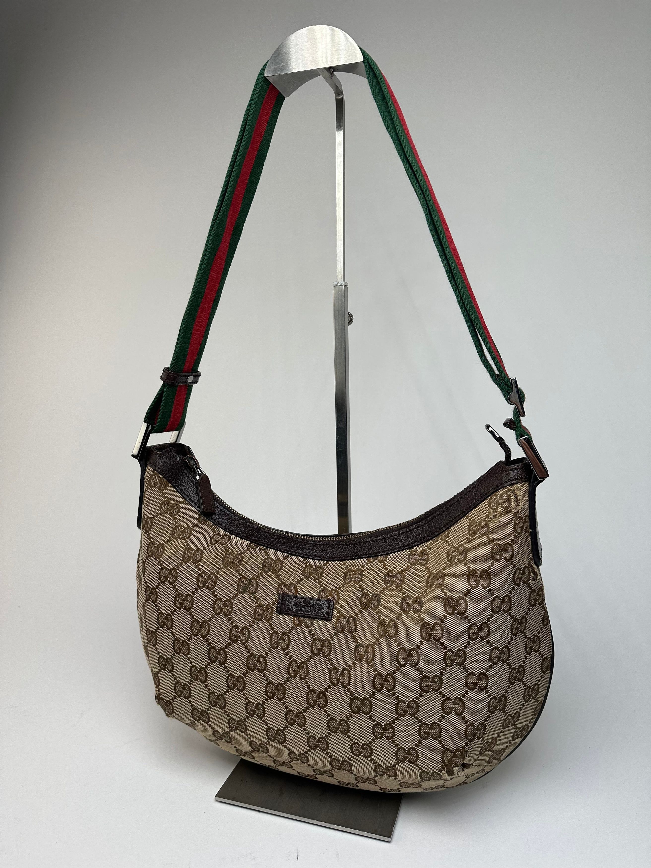 Gucci Vintage Monogram Canvas Croissant Shoulder bag Beige Brown Size ONE SIZE - 14 Thumbnail