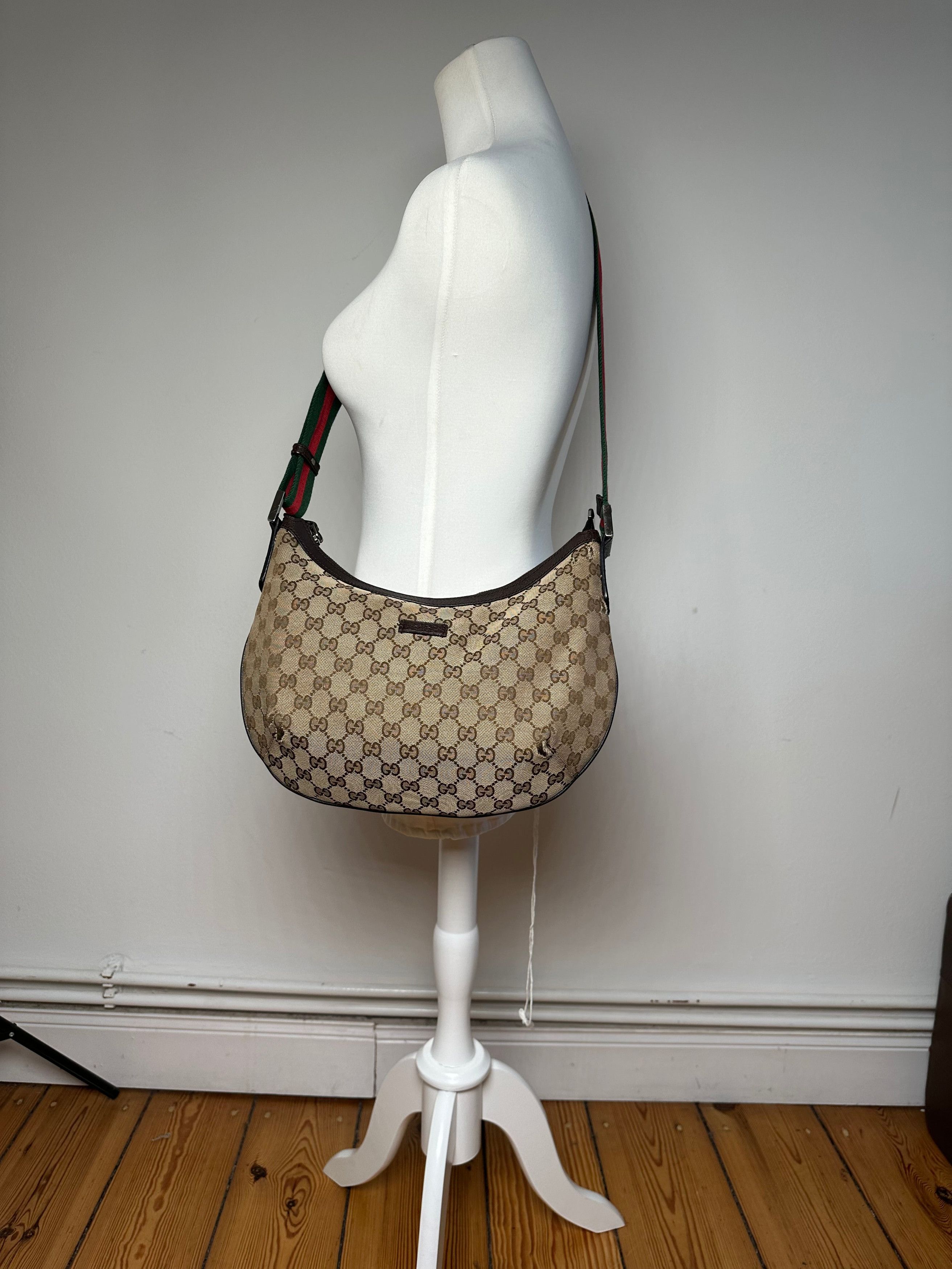 Gucci Vintage Monogram Canvas Croissant Shoulder bag Beige Brown Size ONE SIZE - 4 Thumbnail