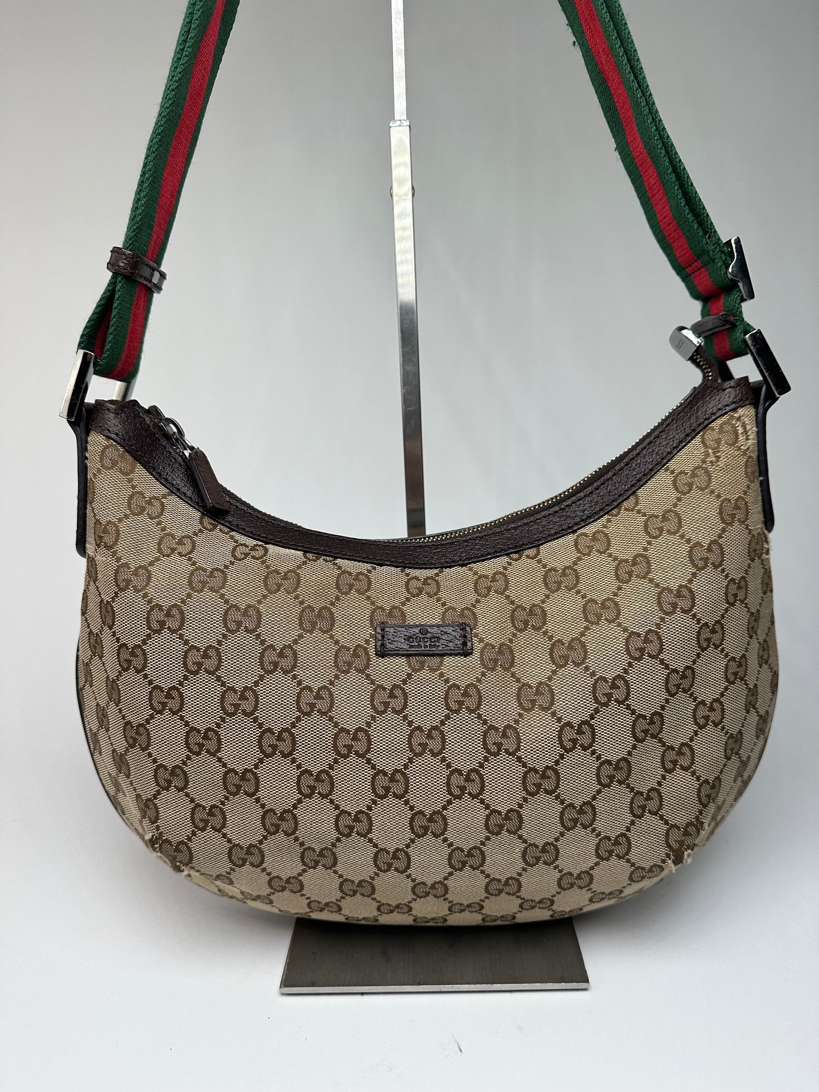 Gucci Vintage Monogram Canvas Croissant Shoulder bag Beige Brown Size ONE SIZE - 9 Thumbnail