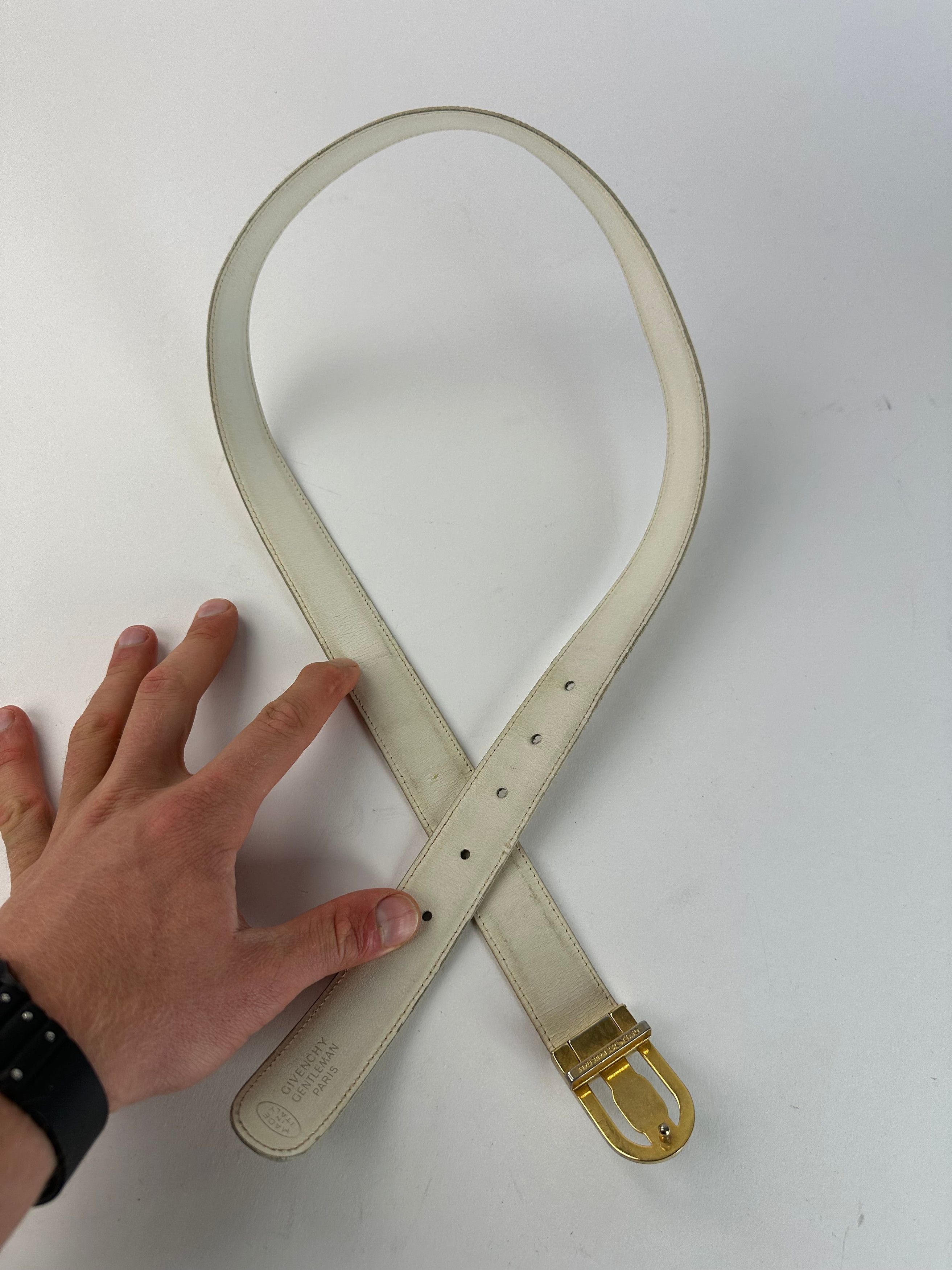 Givenchy Vintage Leather Belt White Size ONE SIZE - 7 Thumbnail