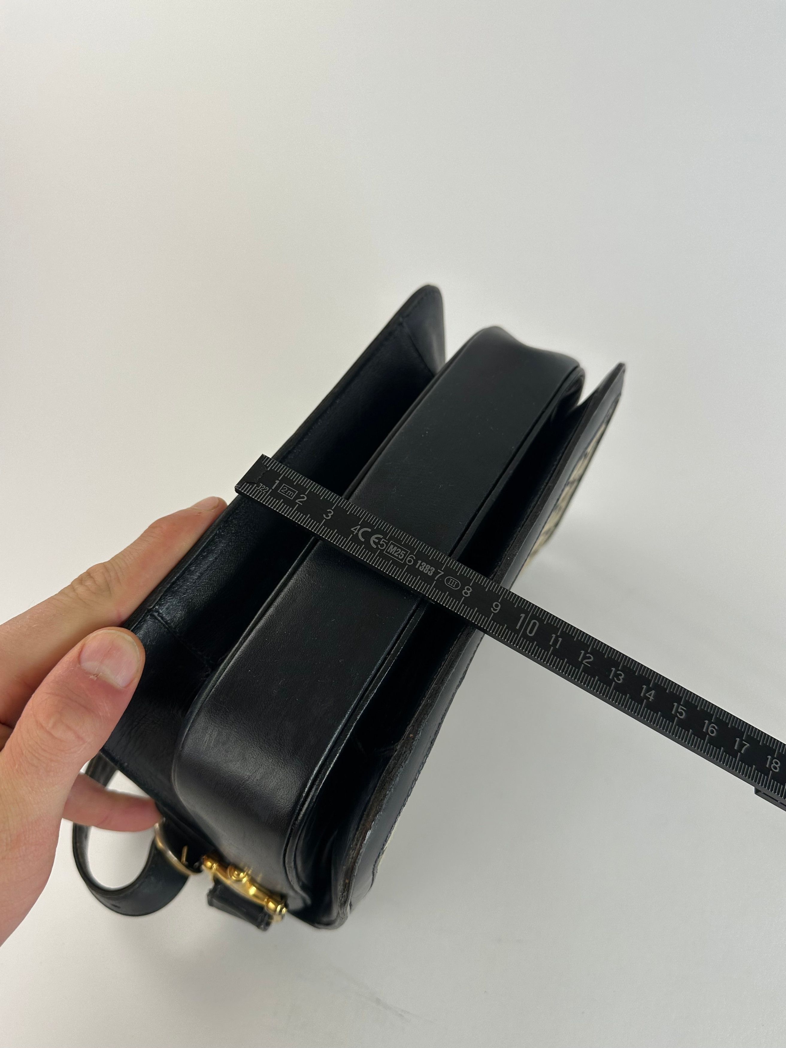 Celine Vintage Paris Canvas Leather Multiway Bag Grey Navy Black Size ONE SIZE - 11 Thumbnail