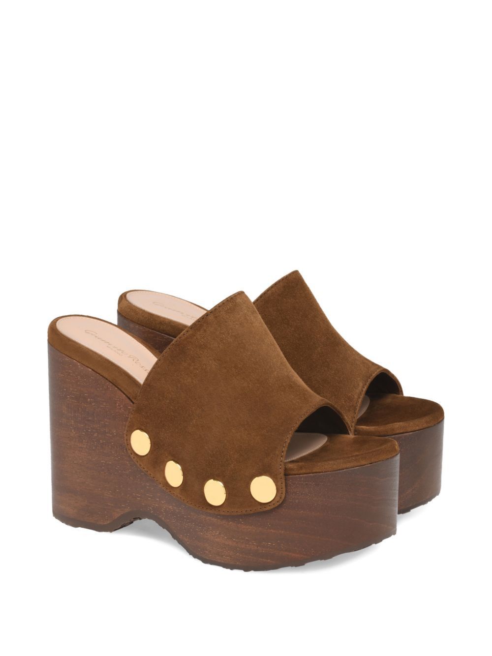 Gianvito Rossi SUEDE LEATHER WEDGE SANDALS Size US 9 / IT 39 - 3 Thumbnail
