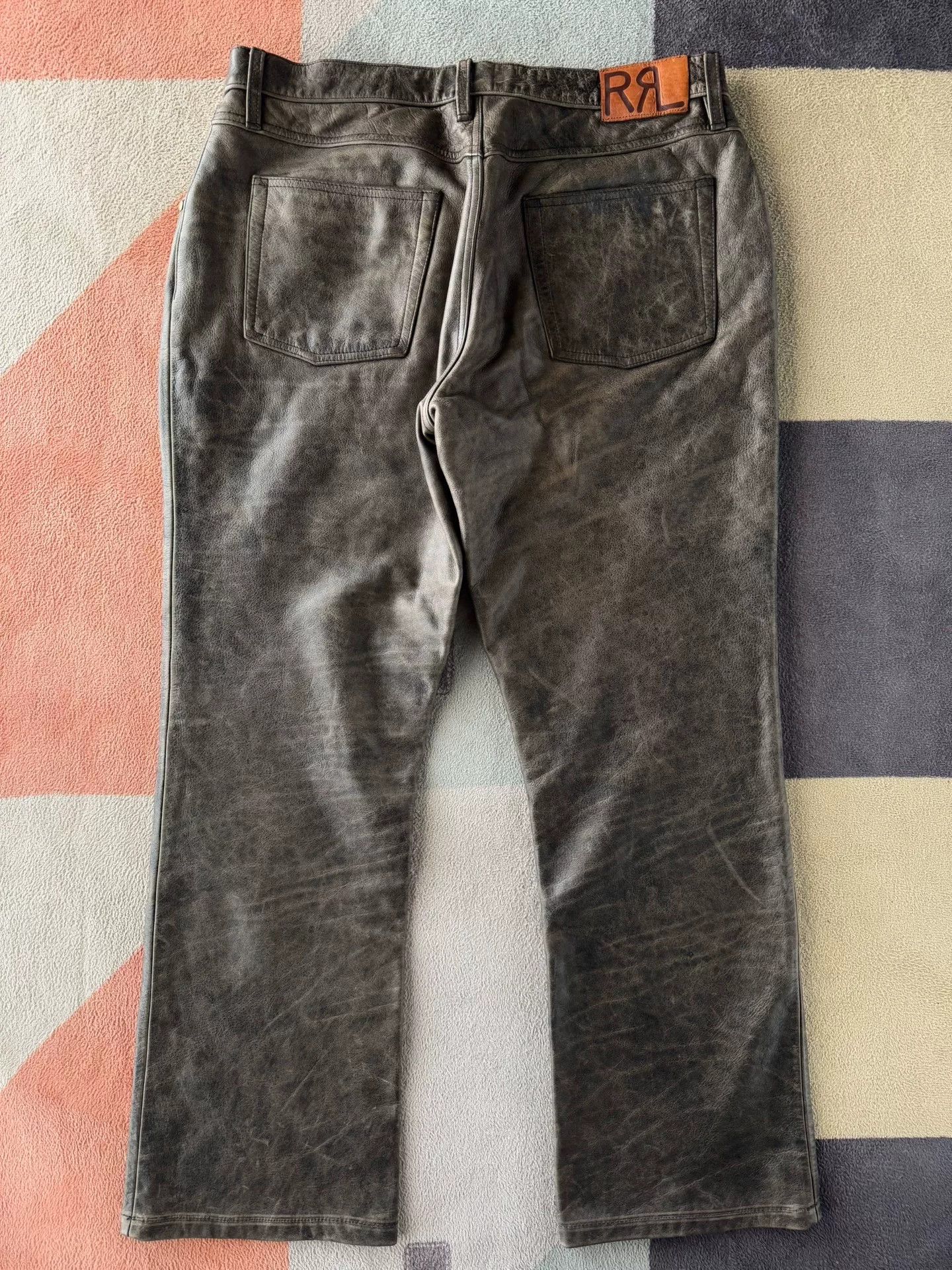 RRL Ralph Lauren RRL Double RL Leather Pants Size US 34 / EU 50 - 2 Thumbnail