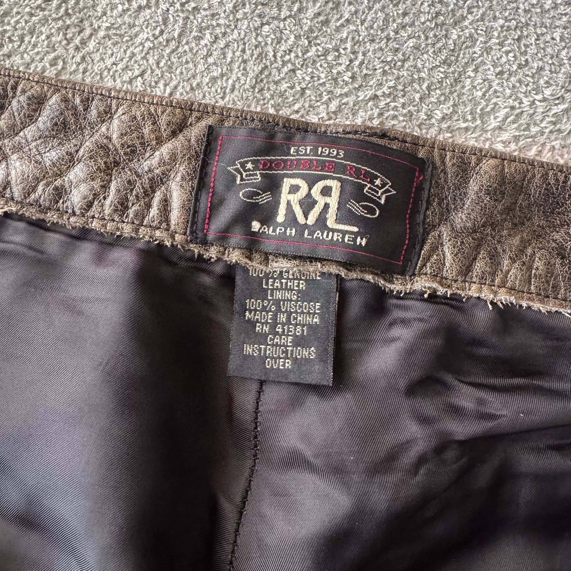 RRL Ralph Lauren RRL Double RL Leather Pants Size US 34 / EU 50 - 4 Thumbnail
