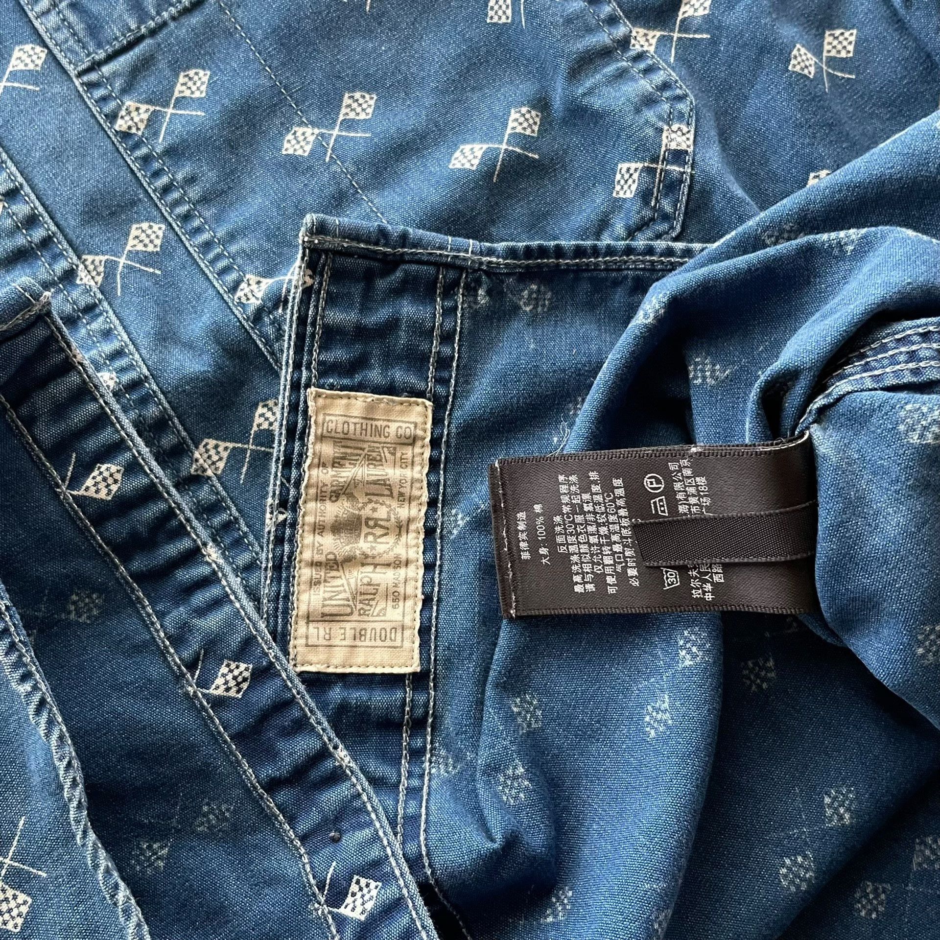 RRL Ralph Lauren RRL Indigo Racing Print Short Sleeve Size US S / EU 44-46 / 1 - 4 Thumbnail