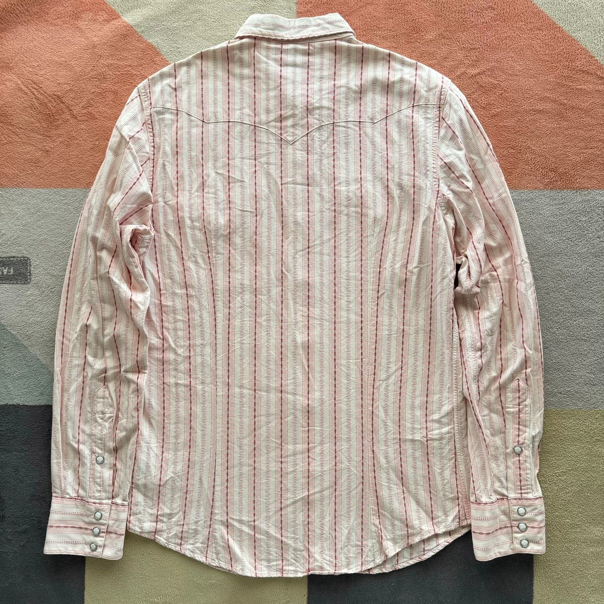 RRL Ralph Lauren RRL Pink Stripe Western Shirt Size US L / EU 52-54 / 3 - 6 Thumbnail