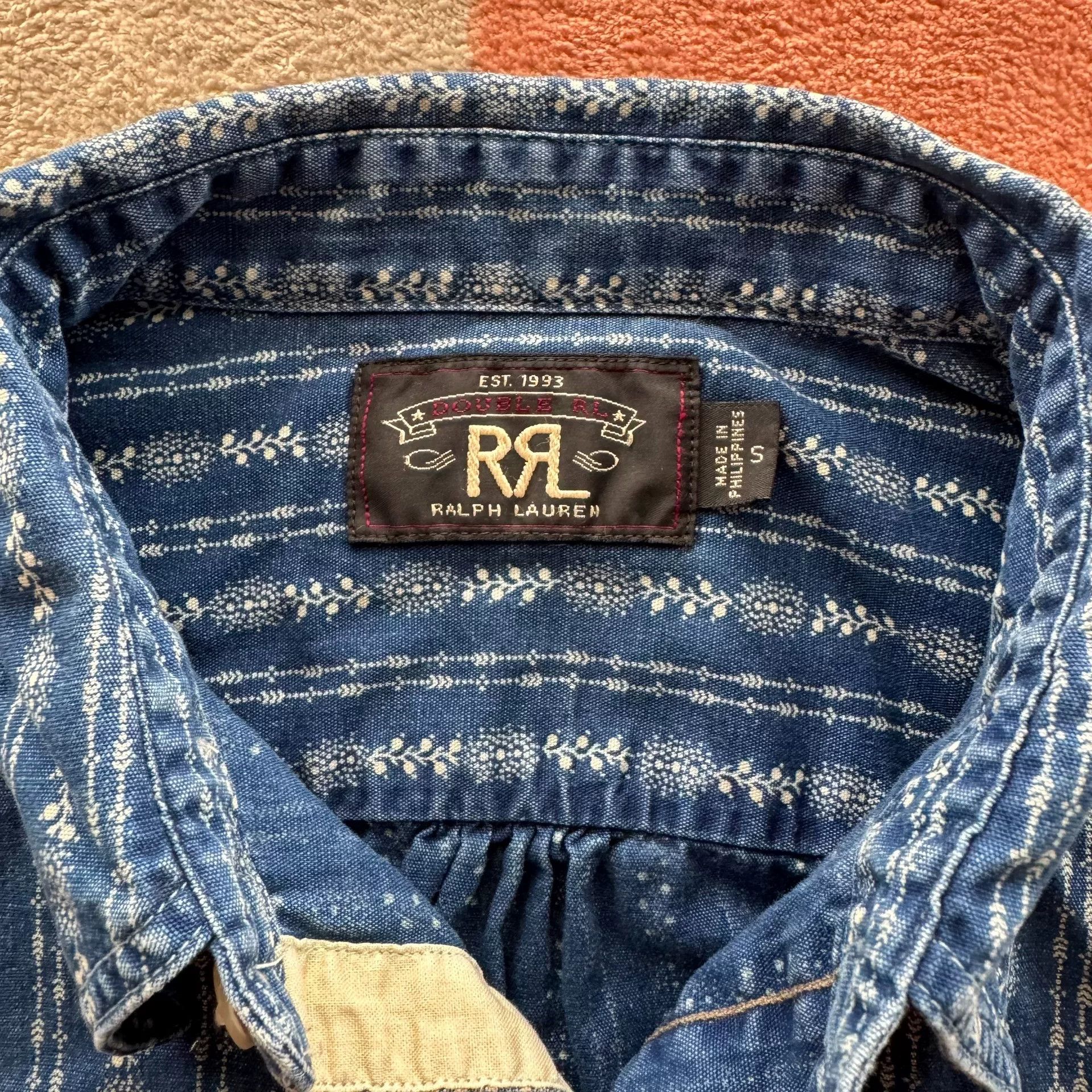 RRL Ralph Lauren Ralph Lauren RRL Indigo Snowflake Stripe Shirt Size US S / EU 44-46 / 1 - 3 Thumbnail