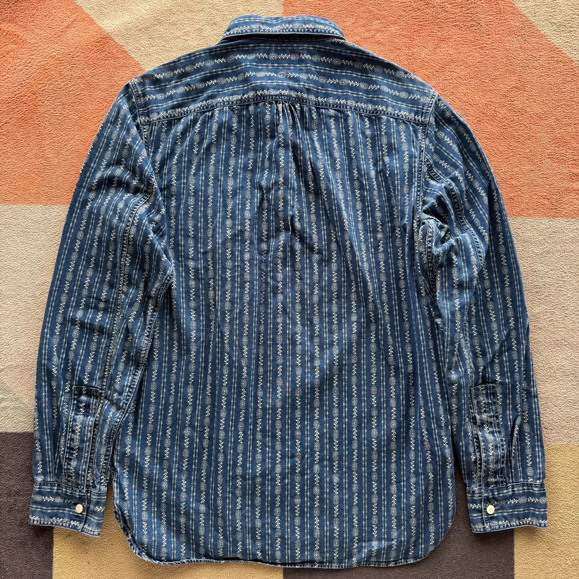 RRL Ralph Lauren Ralph Lauren RRL Indigo Snowflake Stripe Shirt Size US S / EU 44-46 / 1 - 6 Thumbnail