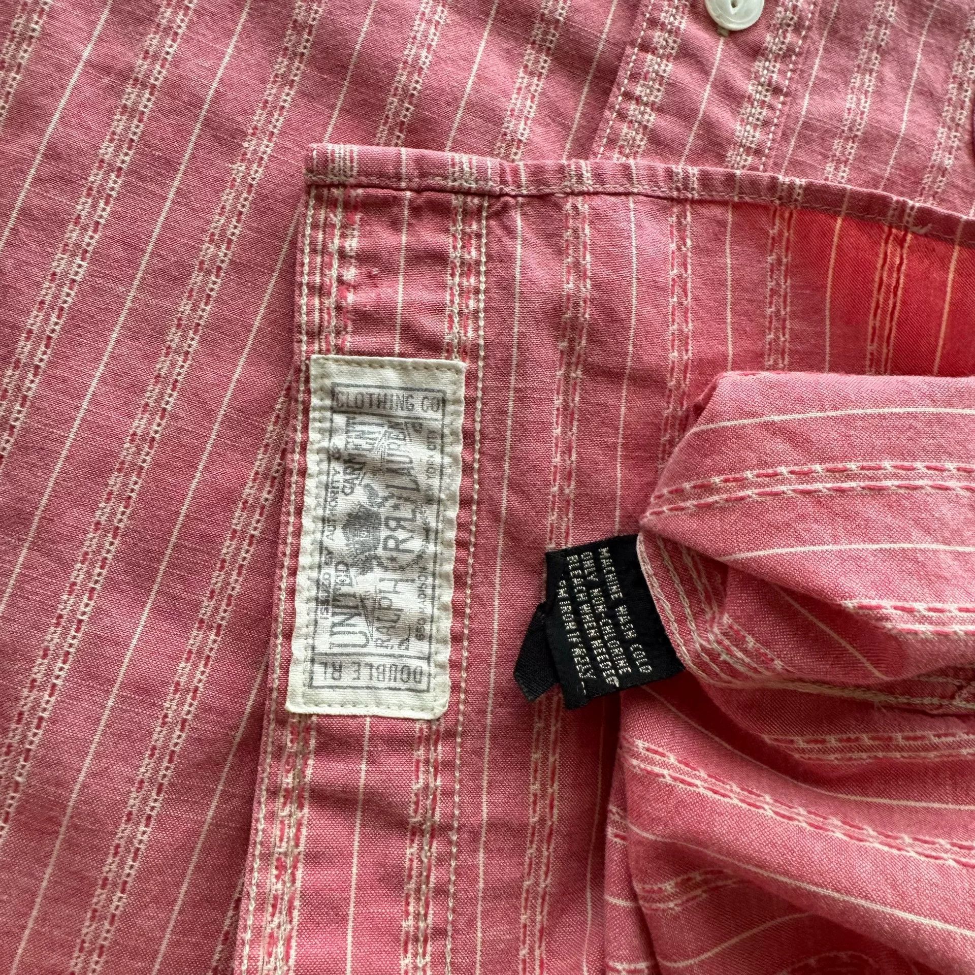 RRL Ralph Lauren Ralph Lauren Double RL Pink Striped Shirt Size US M / EU 48-50 / 2 - 6 Thumbnail