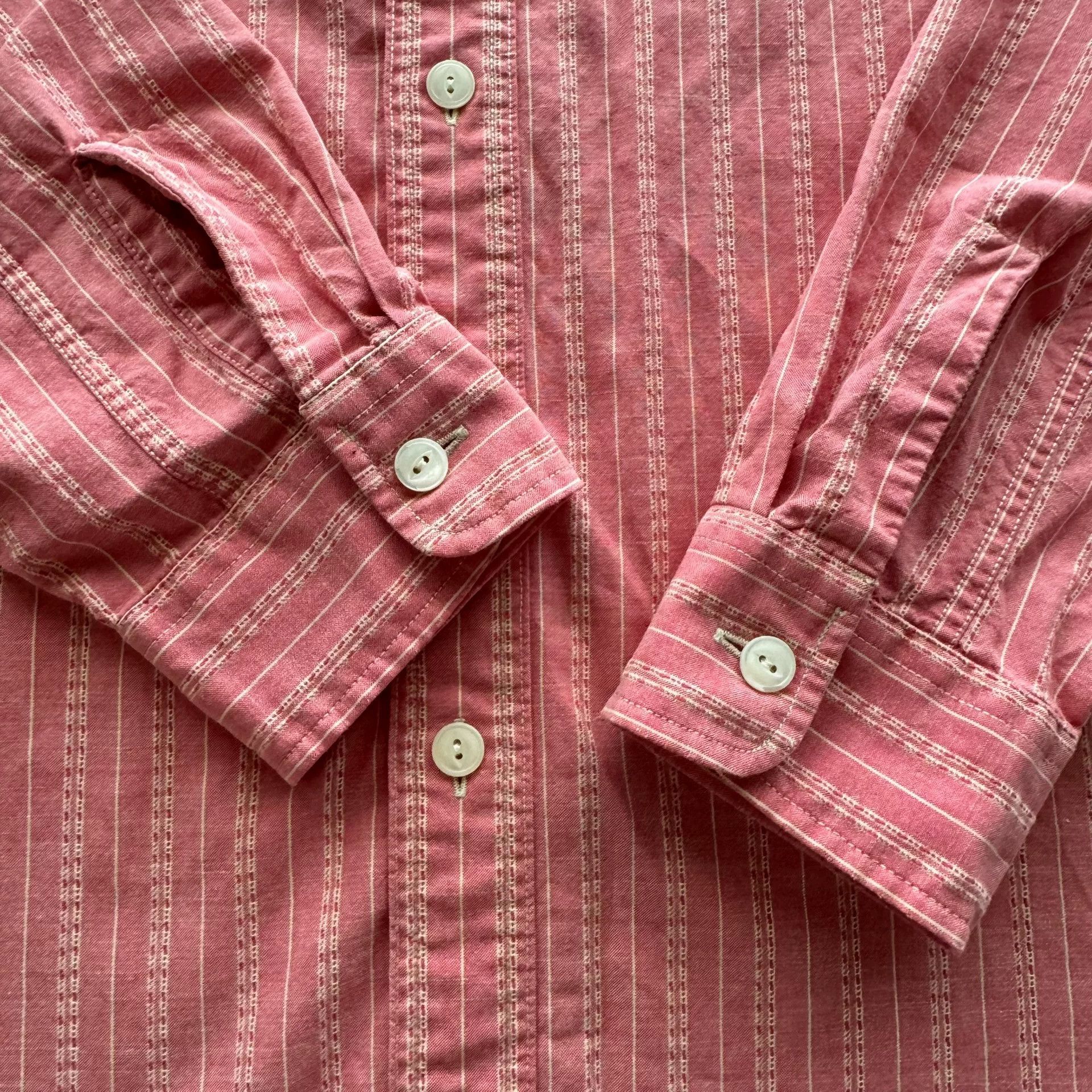 RRL Ralph Lauren Ralph Lauren Double RL Pink Striped Shirt Size US M / EU 48-50 / 2 - 4 Thumbnail