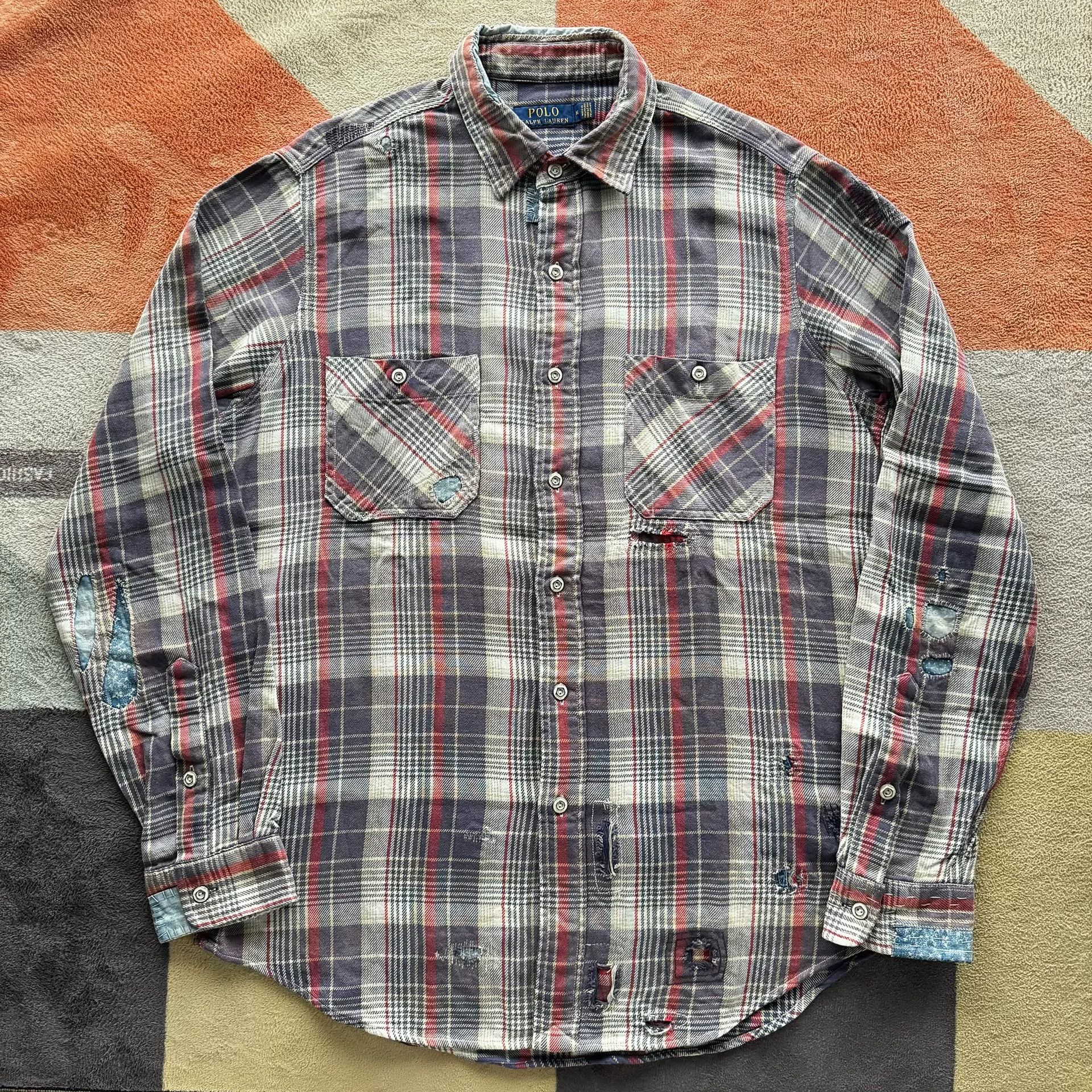 Polo Ralph Lauren Ralph Lauren Plaid Patch Embroidered Shirt Size US M / EU 48-50 / 2 - 2 Thumbnail