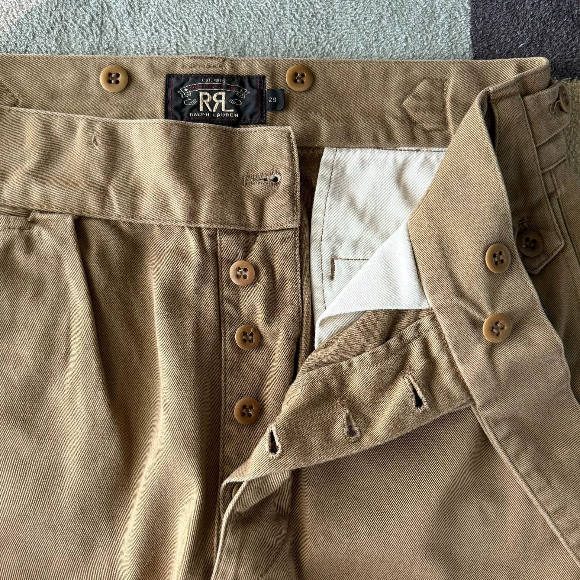 RRL Ralph Lauren RRL Ralph Lauren Double RL Khaki Military Pants Size US 29 - 4 Thumbnail