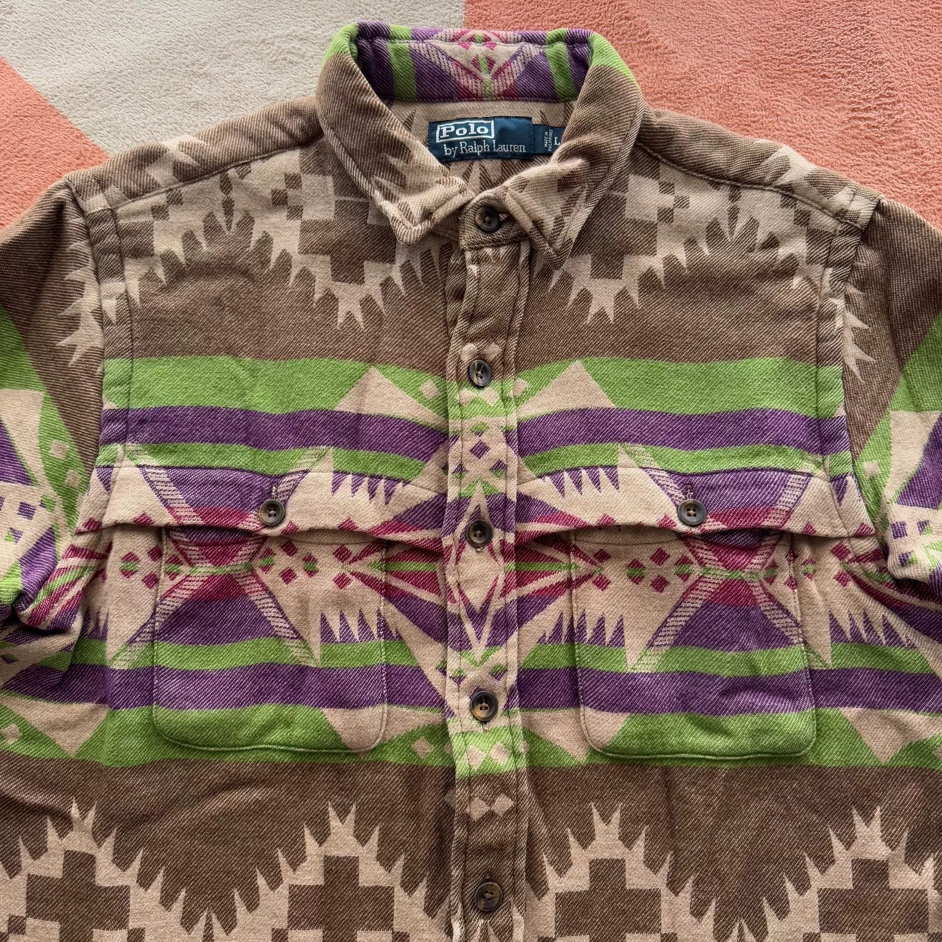 Polo Ralph Lauren Ralph Lauren Southwestern Thick Shirt Size US L / EU 52-54 / 3 - 3 Thumbnail