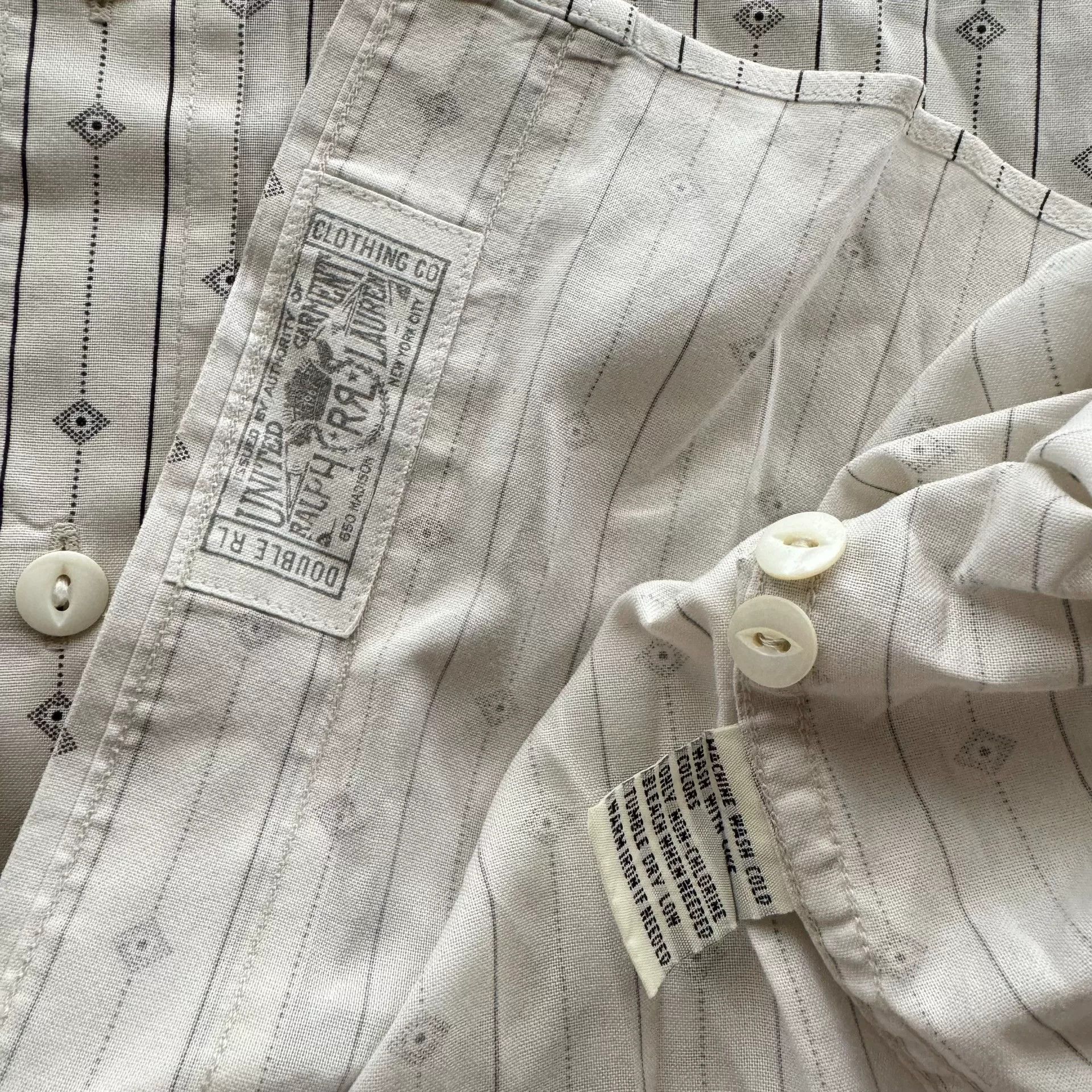 RRL Ralph Lauren Ralph Lauren Double RL White Striped Shirt Size US XL / EU 56 / 4 - 5 Thumbnail