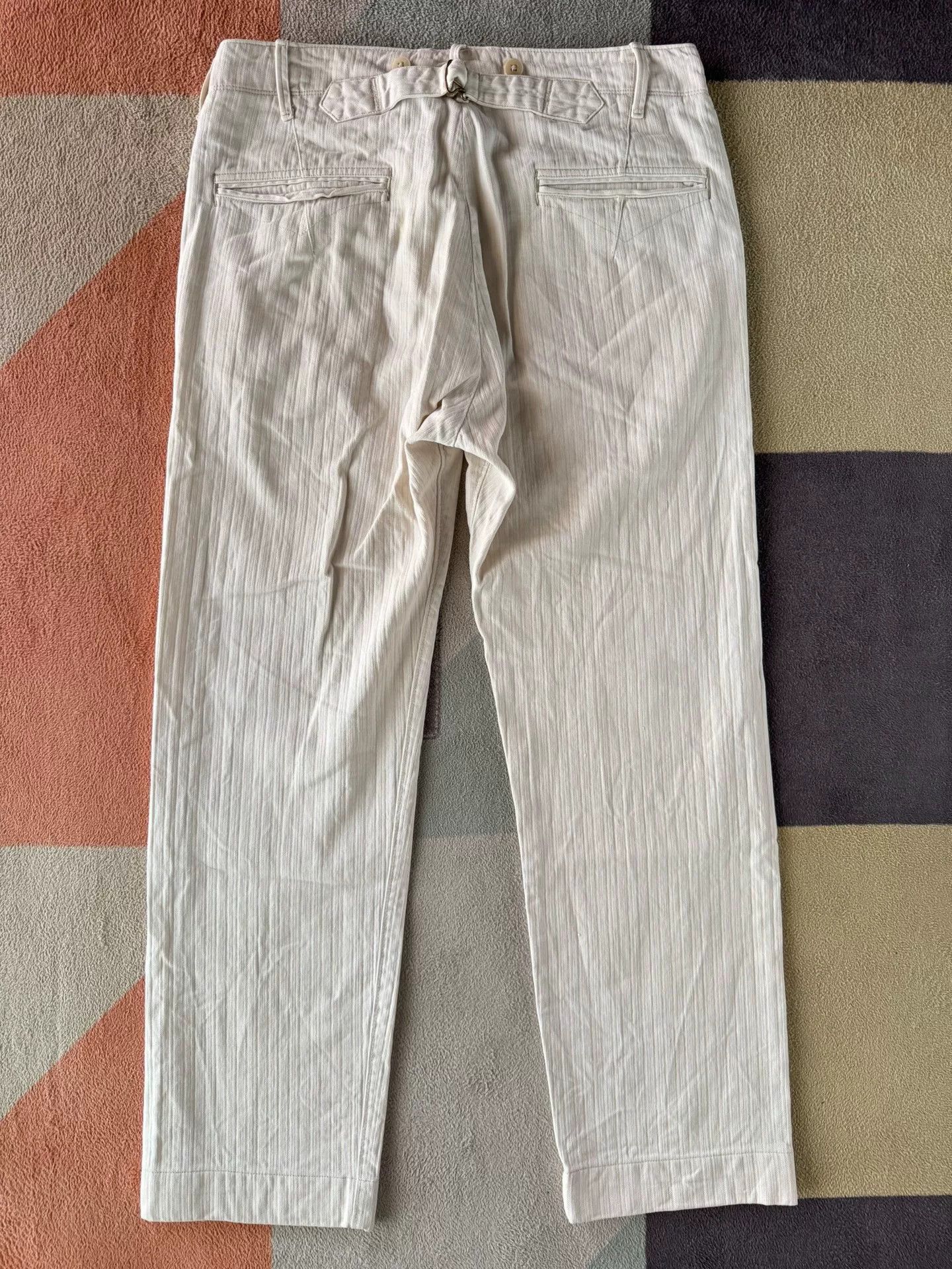 RRL Ralph Lauren Ralph Lauren RRL White Herringbone Pants Size US 31 - 6 Thumbnail