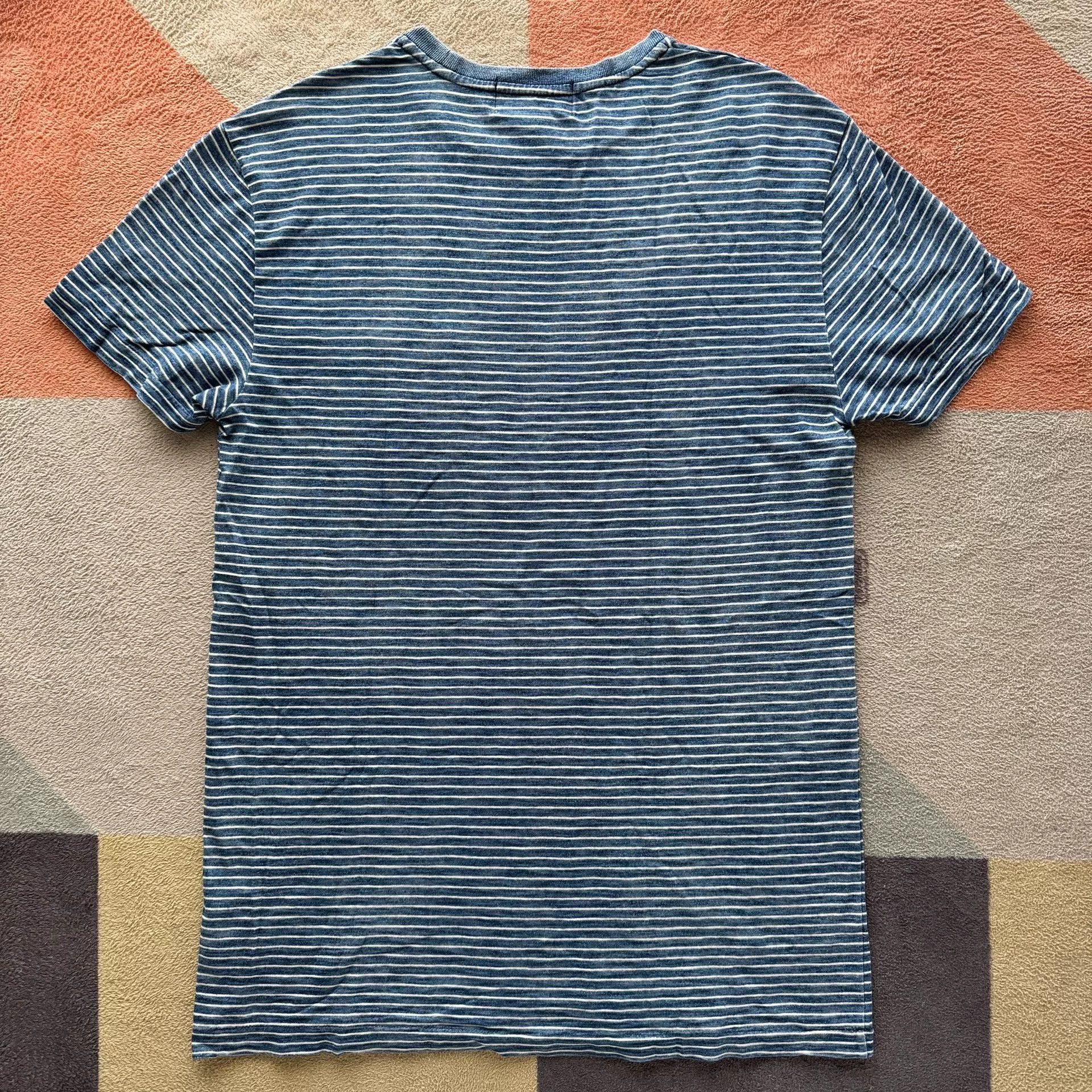 RRL Ralph Lauren Ralph Lauren RRL Blue White Stripe Tee Size US S / EU 44-46 / 1 - 5 Thumbnail