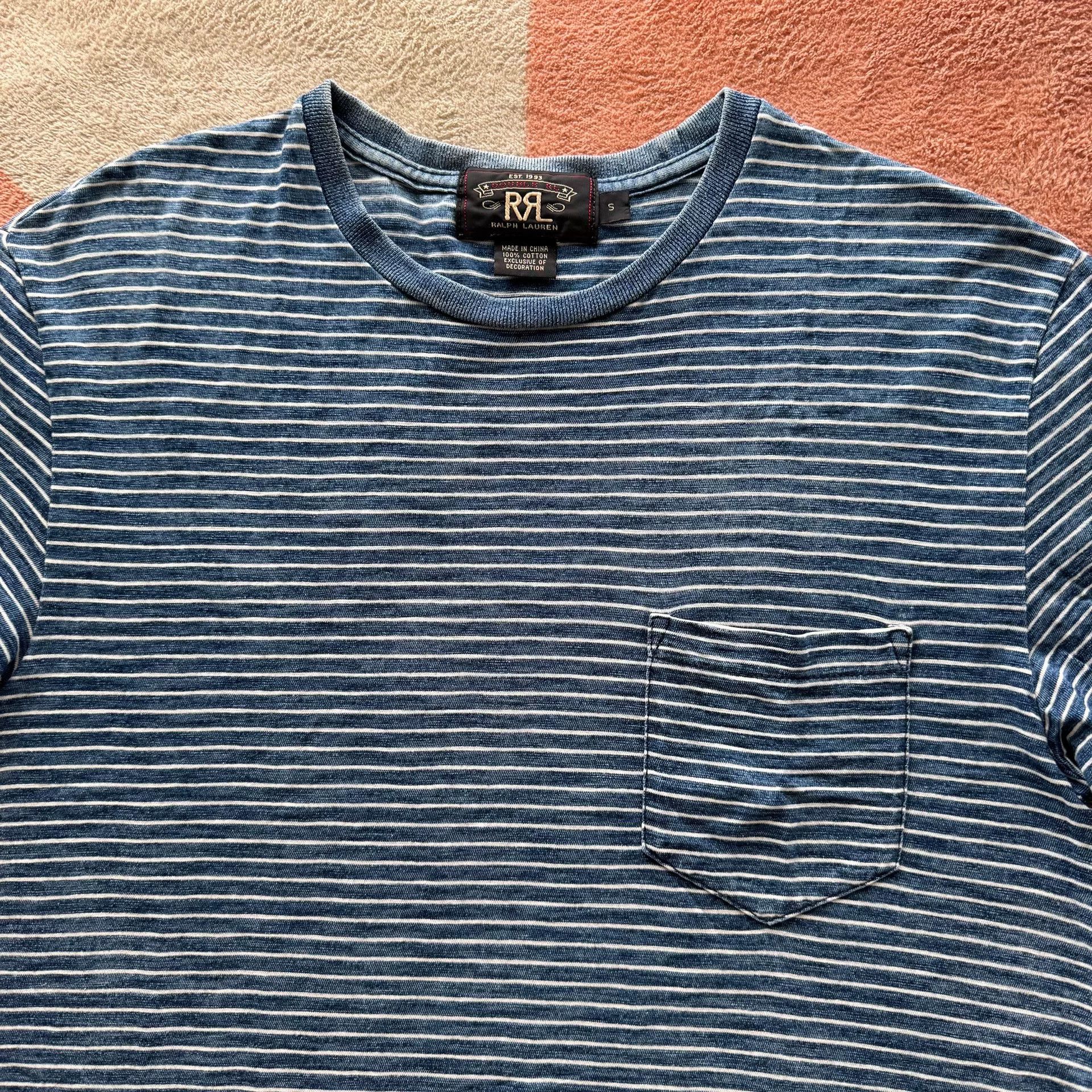 RRL Ralph Lauren Ralph Lauren RRL Blue White Stripe Tee Size US S / EU 44-46 / 1 - 2 Thumbnail
