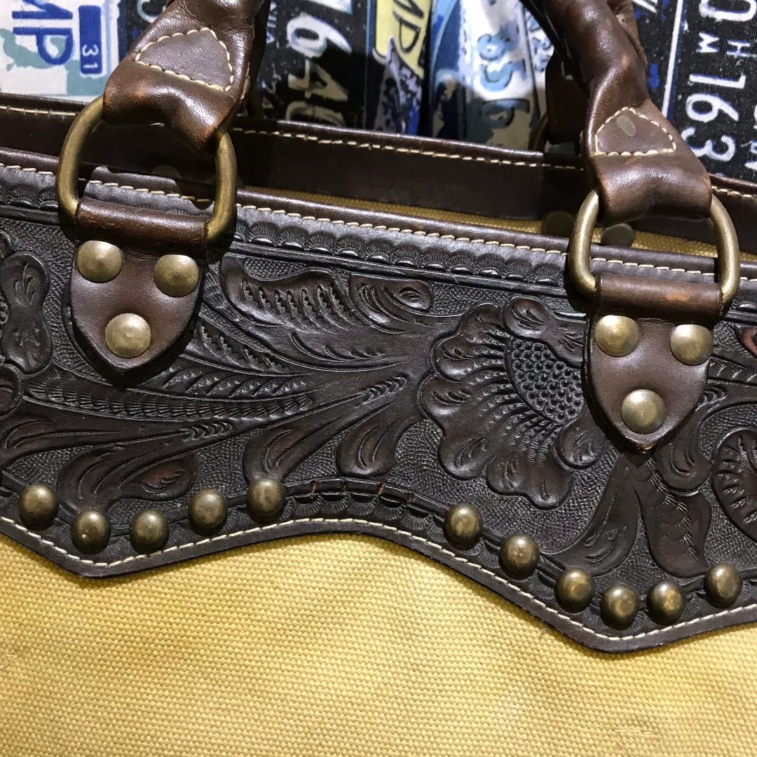 RRL Ralph Lauren RRL Carved Leather Rivet Tote Bag Size ONE SIZE - 3 Thumbnail