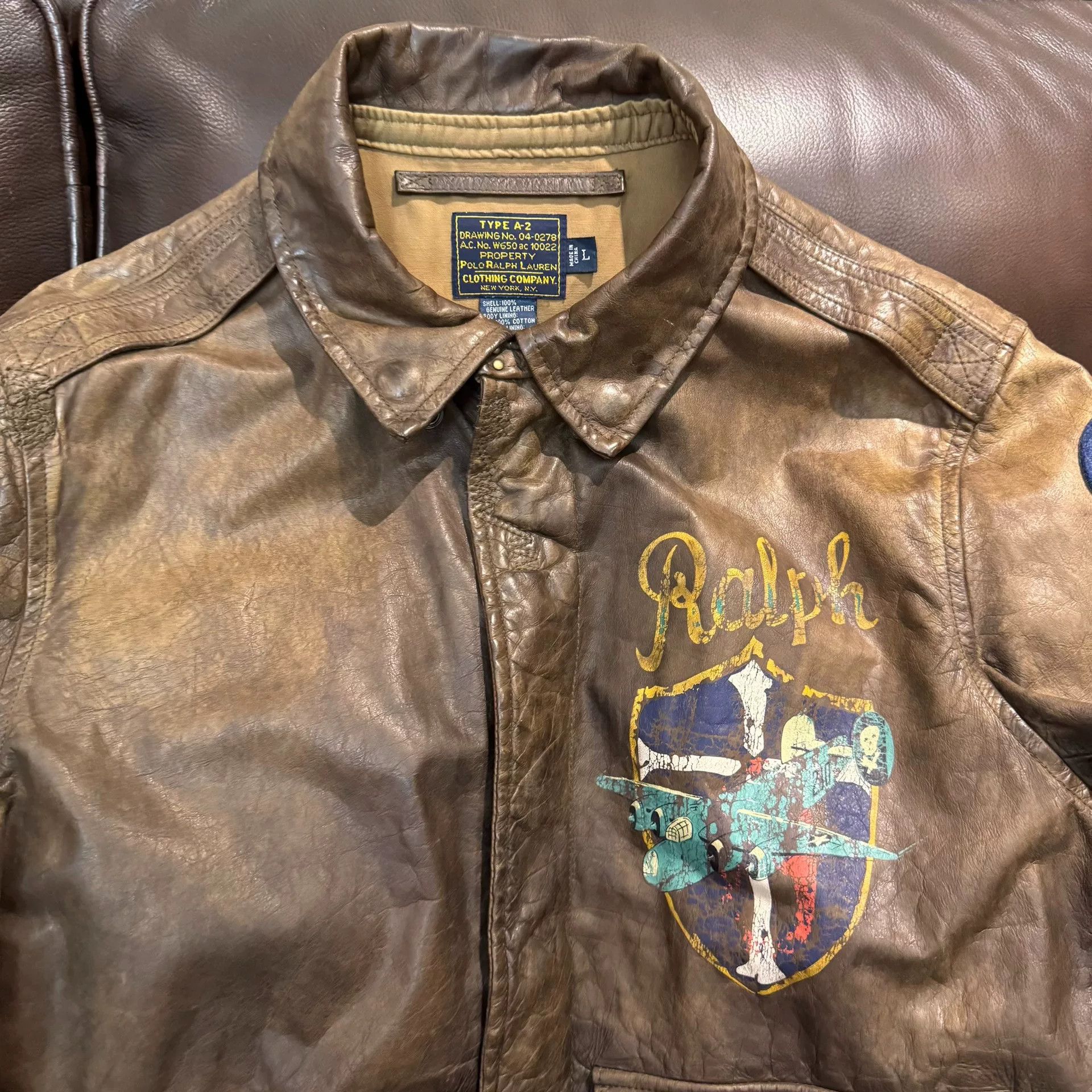 Polo Ralph Lauren Ralph Lauren A2 Leather Flight Jacket Size US L / EU 52-54 / 3 - 4 Thumbnail
