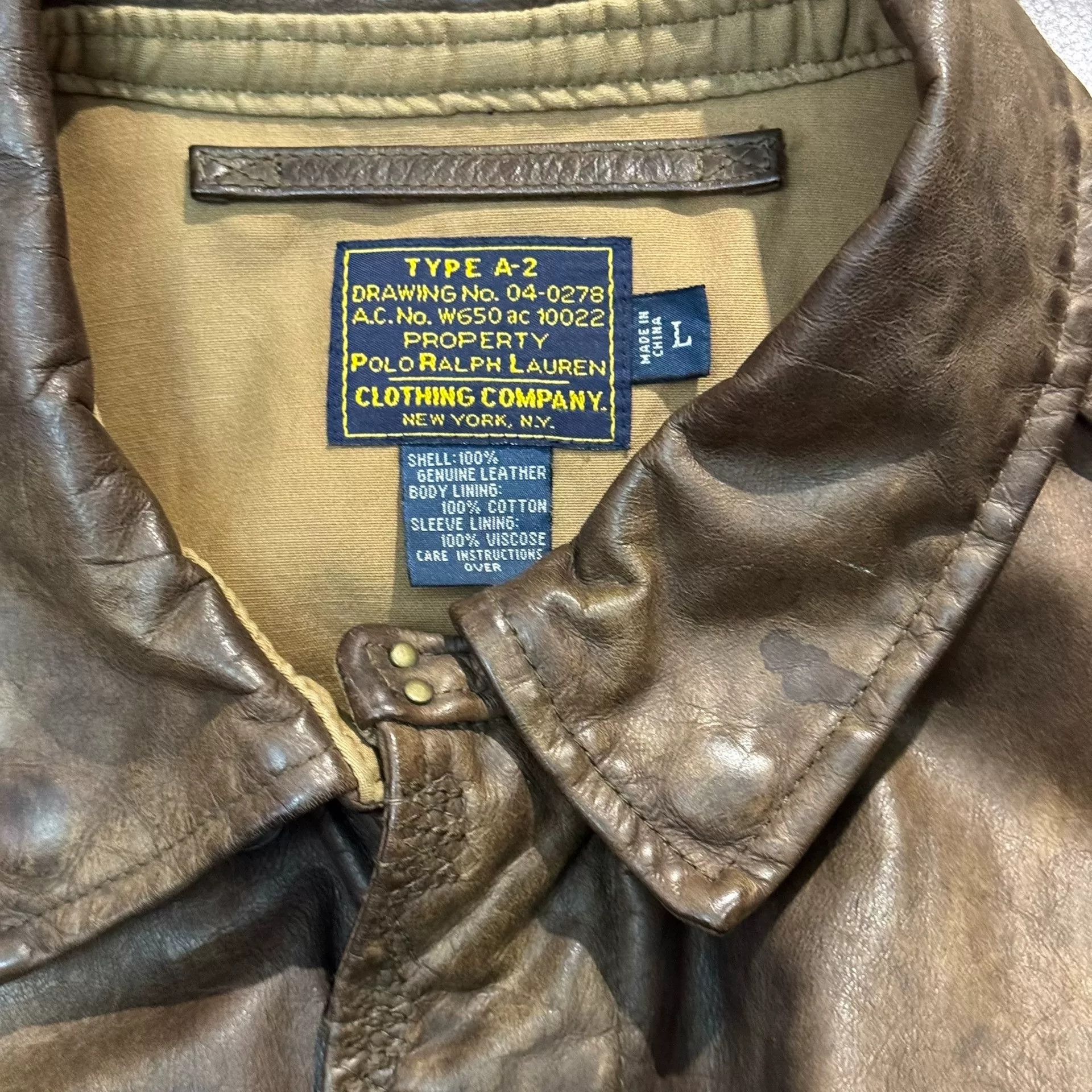 Polo Ralph Lauren Ralph Lauren A2 Leather Flight Jacket Size US L / EU 52-54 / 3 - 6 Thumbnail