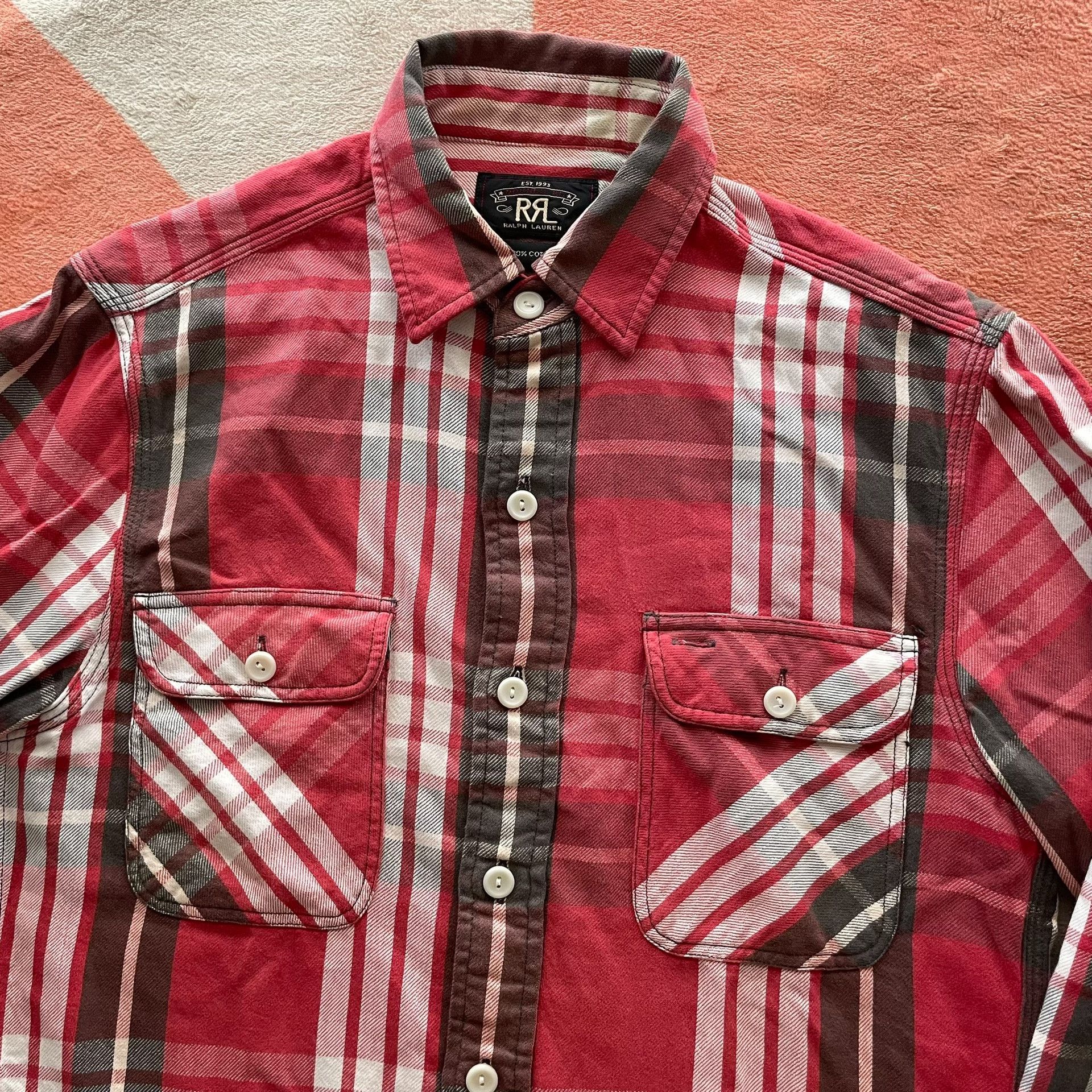 RRL Ralph Lauren RRL Red Plaid Work Shirt Size US S / EU 44-46 / 1 - 2 Thumbnail
