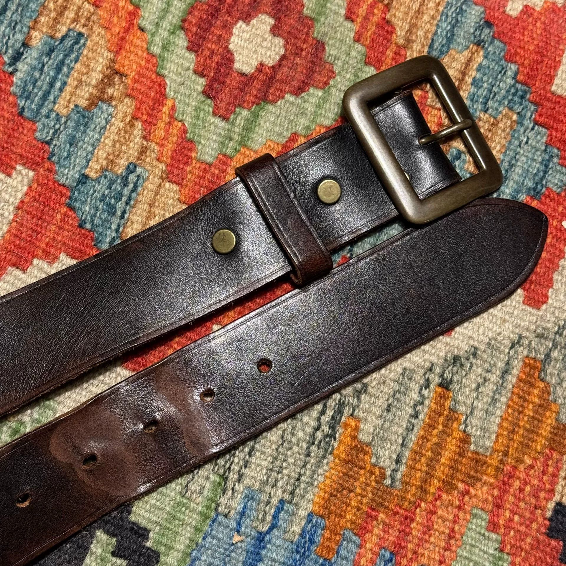 RRL Ralph Lauren Ralph Lauren Double RL Leather Belt Size ONE SIZE - 2 Thumbnail