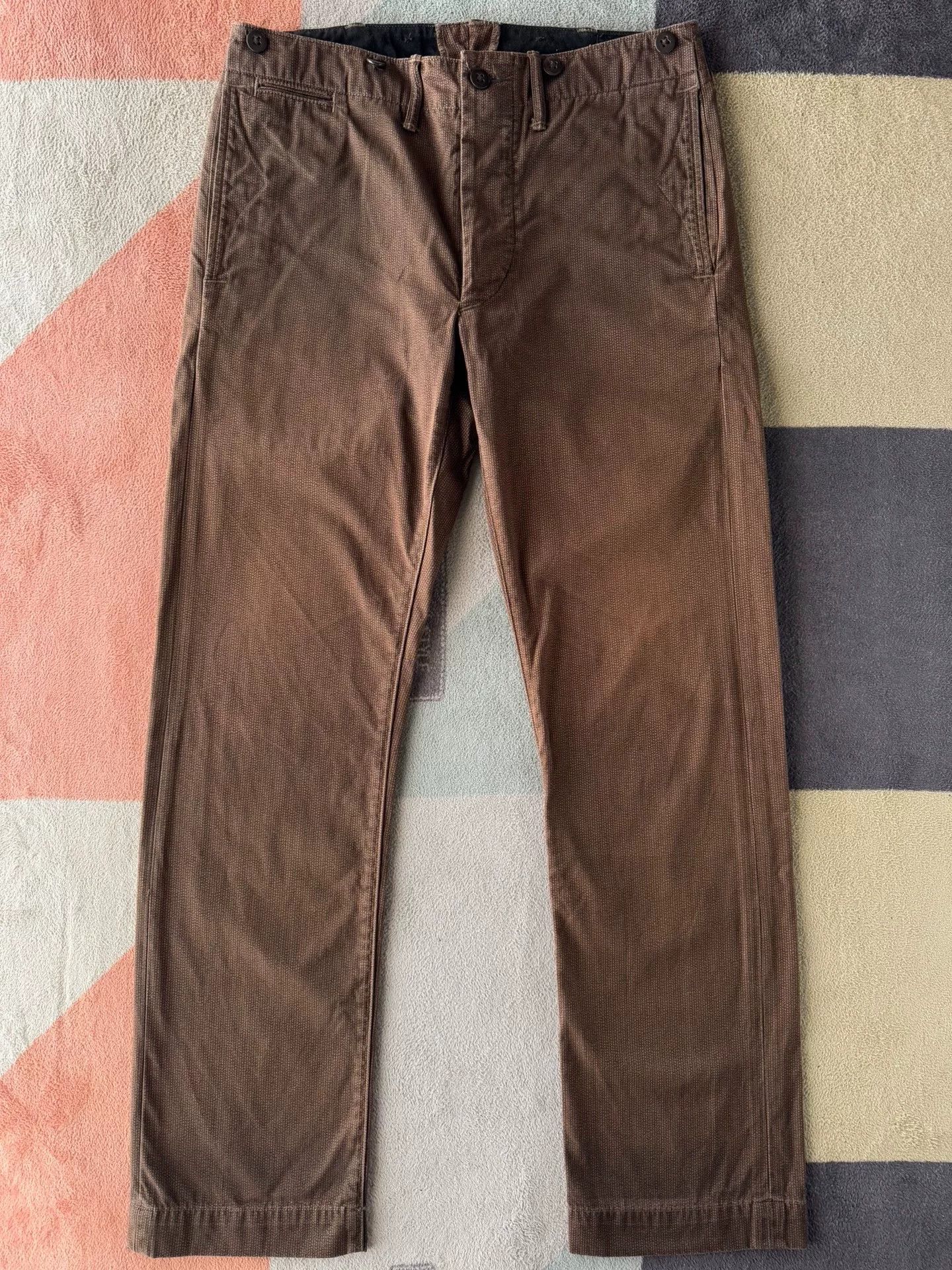 RRL Ralph Lauren RRL Brown Striped Casual Pants Size US 30 / EU 46 - 2 Thumbnail