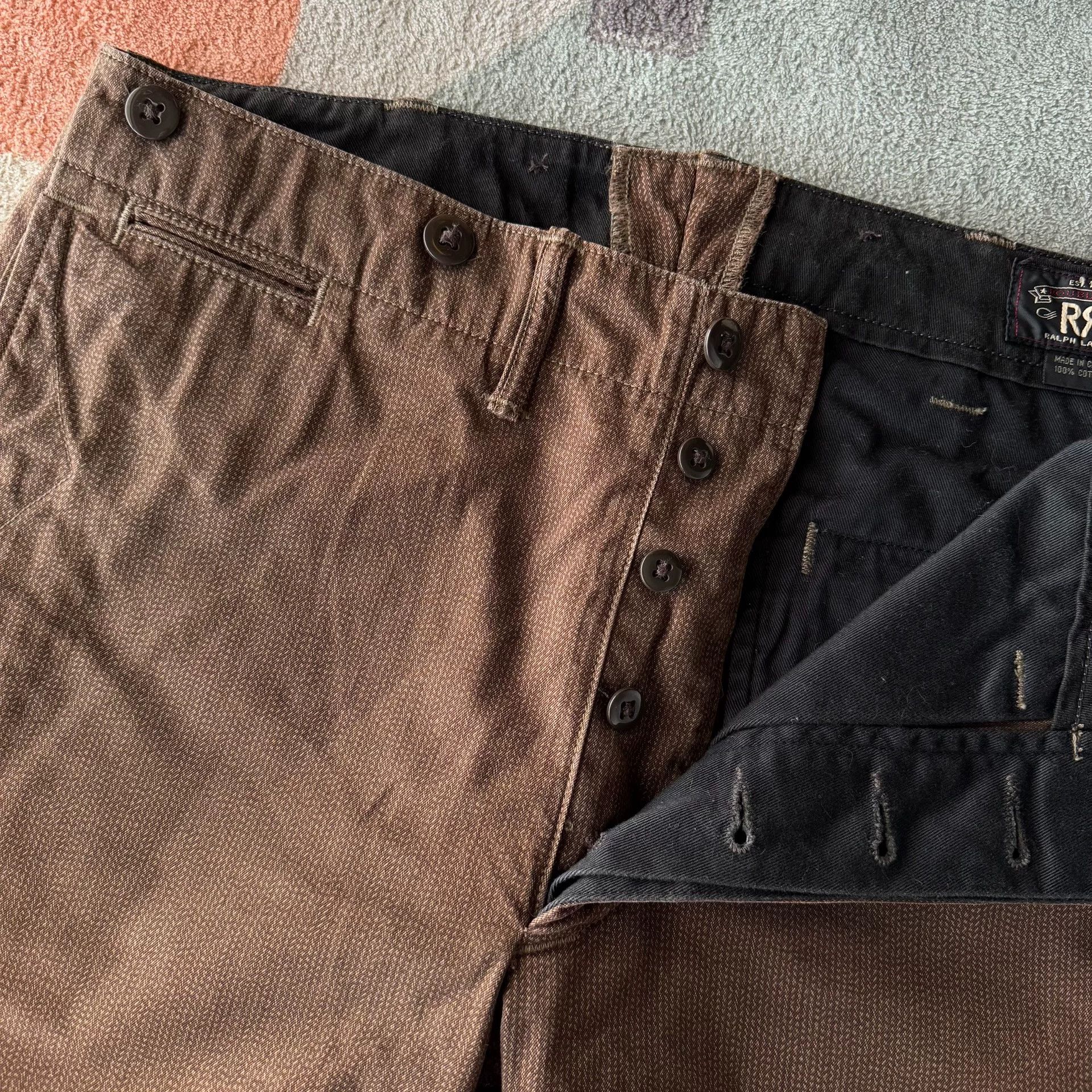 RRL Ralph Lauren RRL Brown Striped Casual Pants Size US 30 / EU 46 - 3 Thumbnail