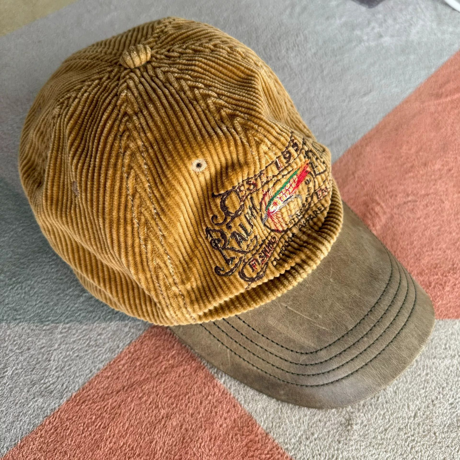 Polo Ralph Lauren Ralph Lauren Embroidered Corduroy Leather Brim Cap Size ONE SIZE - 2 Thumbnail