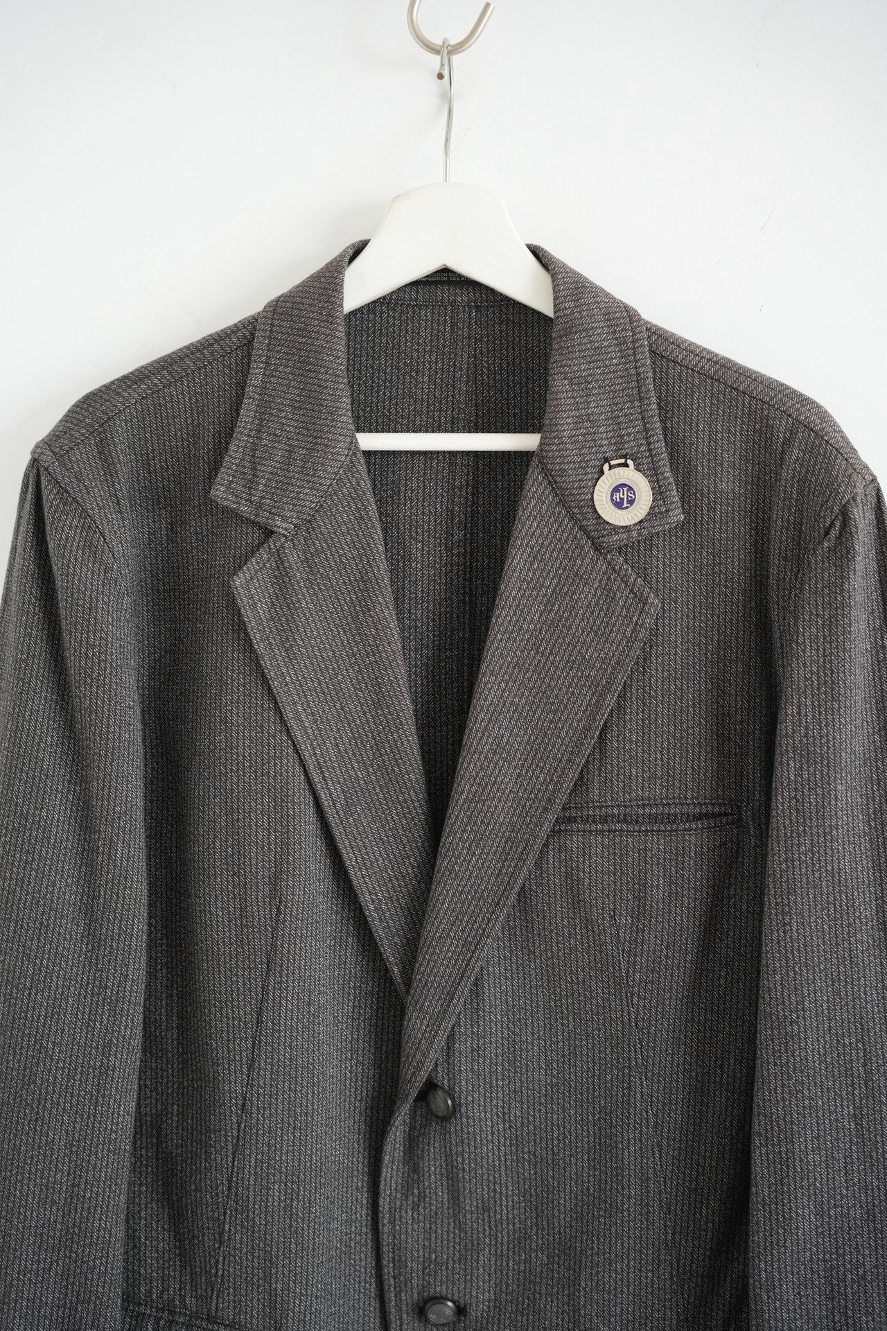 Yohji Yamamoto Yohji Yamamoto 10SS Gray Stripe Badge Suit Size US L / EU 52-54 / 3 - 3 Thumbnail