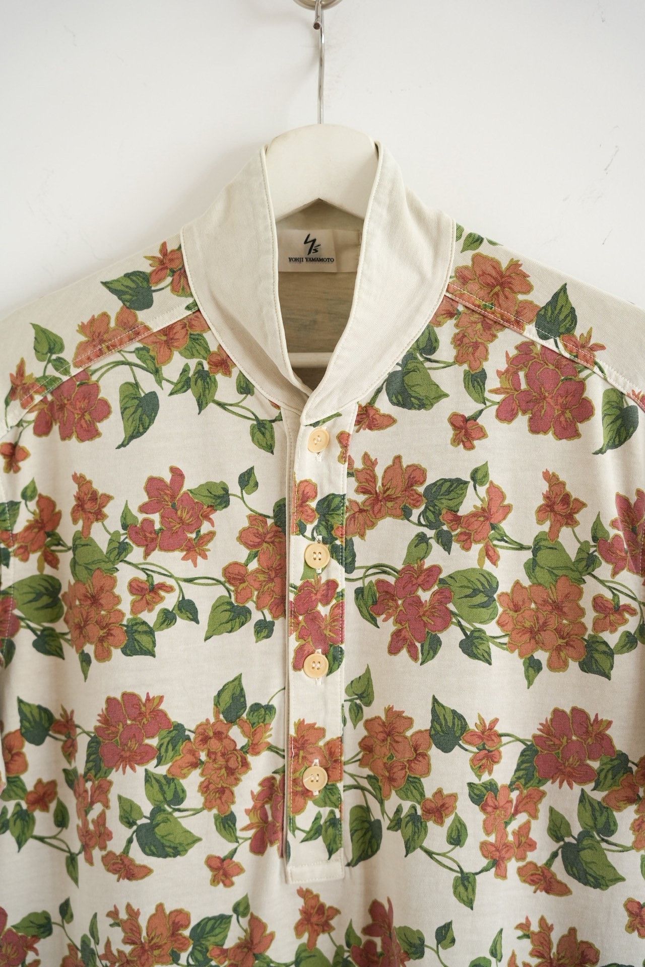 Y's for Men Yohji Yamamoto 00s Floral Polo Short Sleeve Size US L / EU 52-54 / 3 - 3 Thumbnail