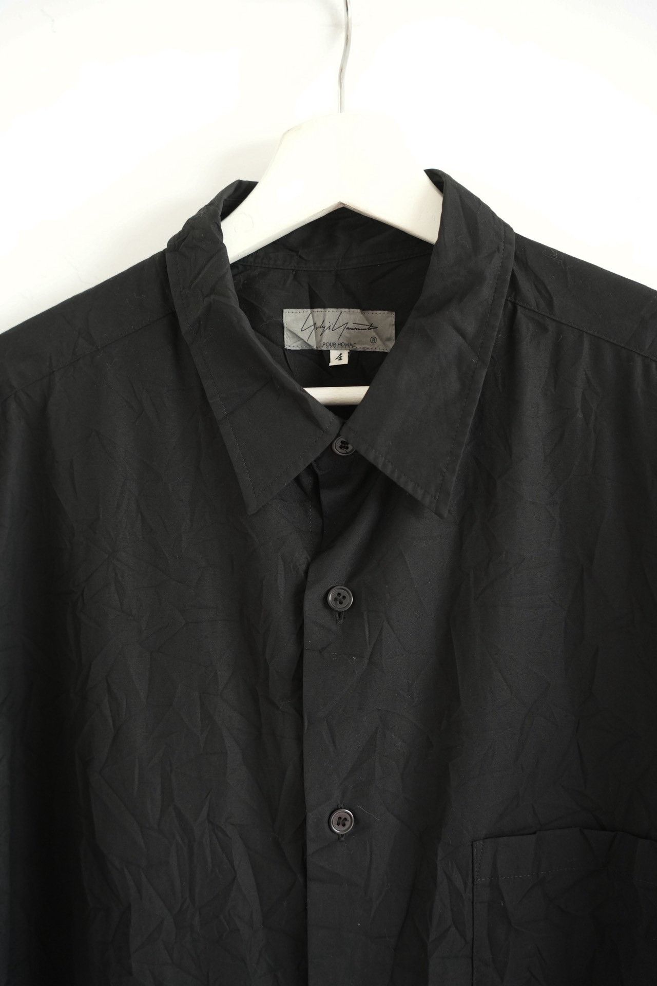 Yohji Yamamoto Yohji Yamamoto 22SS Pleated Loose Short-Sleeve Shirt Size US XL / EU 56 / 4 - 3 Thumbnail