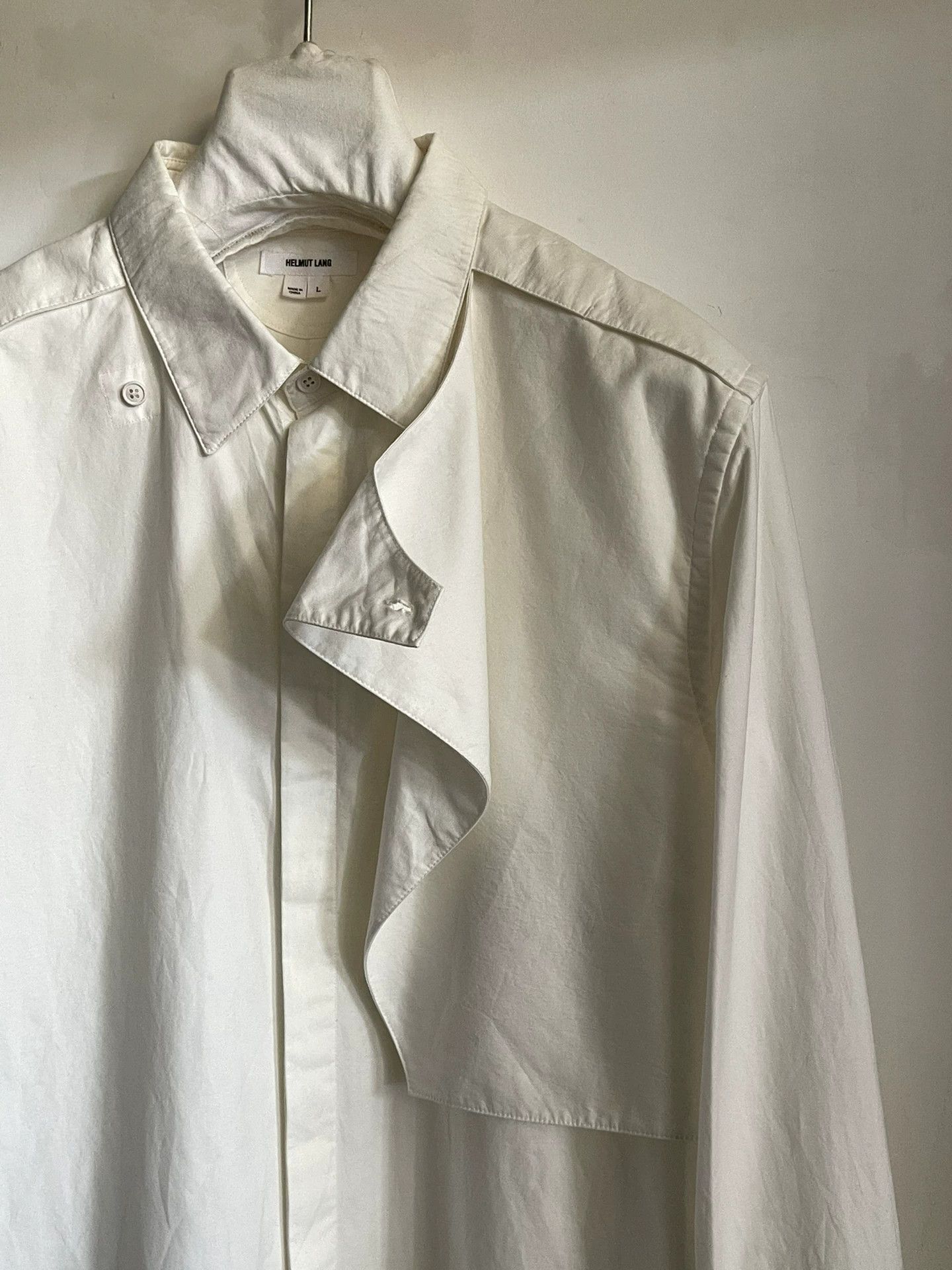 Helmut Lang Helmut Lang Military-Inspired White Shirt Size US L / EU 52-54 / 3 - 2 Thumbnail