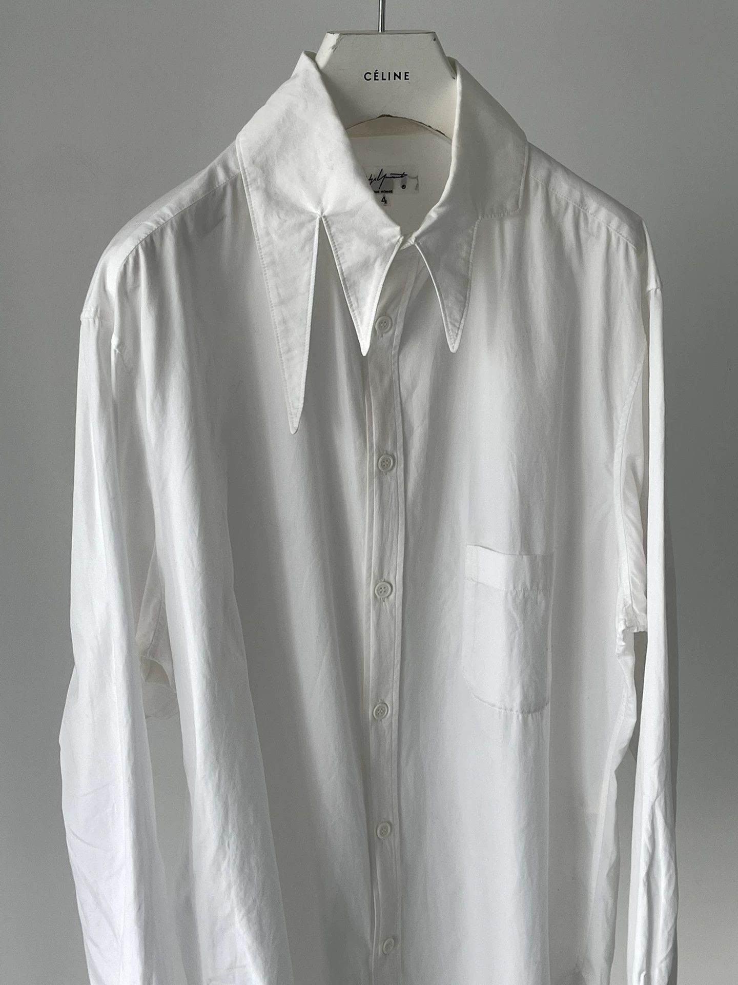 Yohji Yamamoto Yohji Yamamoto 17ss Asymmetrical Collar White Shirt Size US XL / EU 56 / 4 - 3 Thumbnail