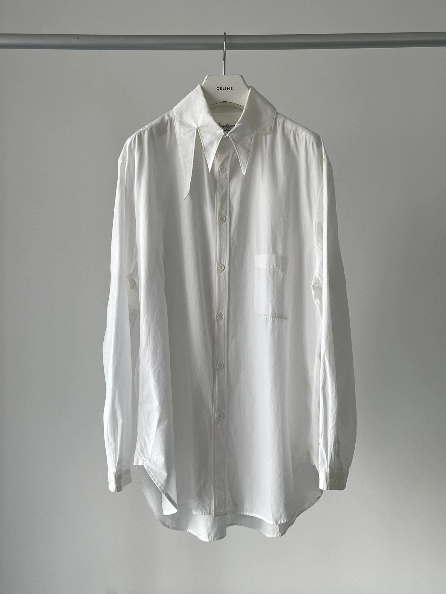 Yohji Yamamoto Yohji Yamamoto 17ss Asymmetrical Collar White Shirt Size US XL / EU 56 / 4 - 2 Thumbnail