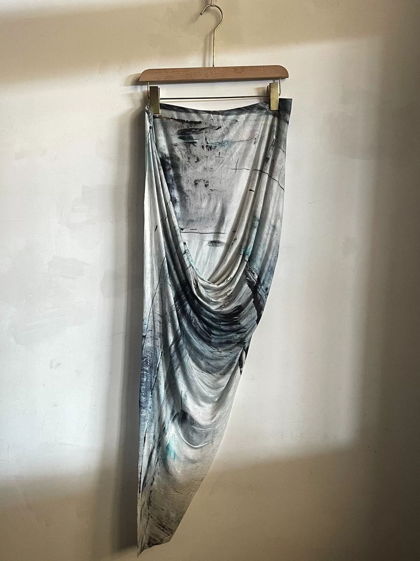Helmut Lang Helmut Lang Ink Painting Midi Skirt Size 34" / US 12 / IT 48 - 2 Thumbnail